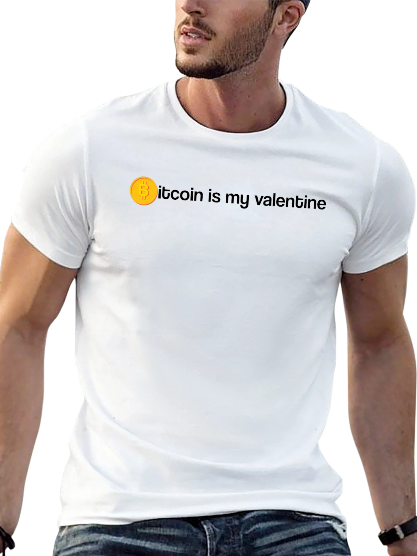Bitcoin Valentine Black T-Shirt - Crypto Lover Gift