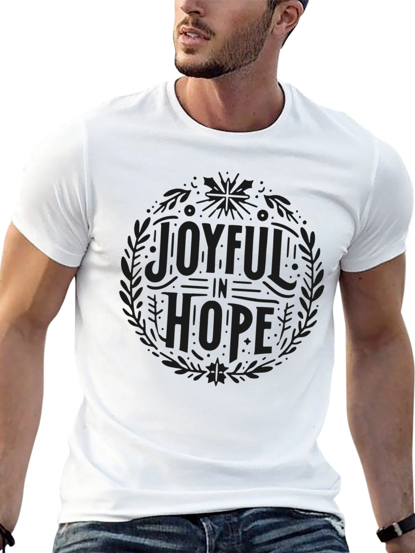 Joyful Hope Graphic Print Black T-Shirt