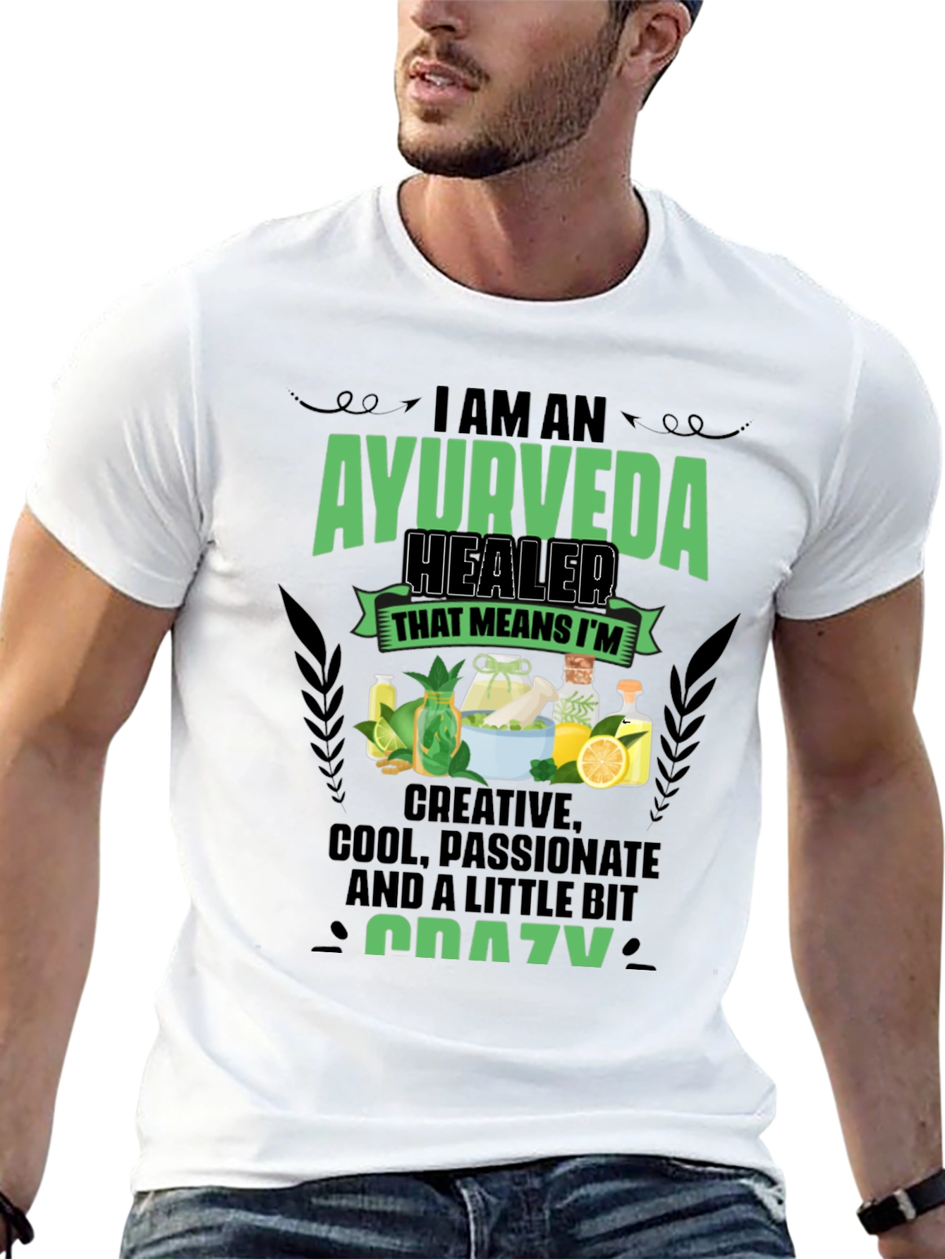 Ayurveda Healer Graphic Tee - Creative Cool Crazy
