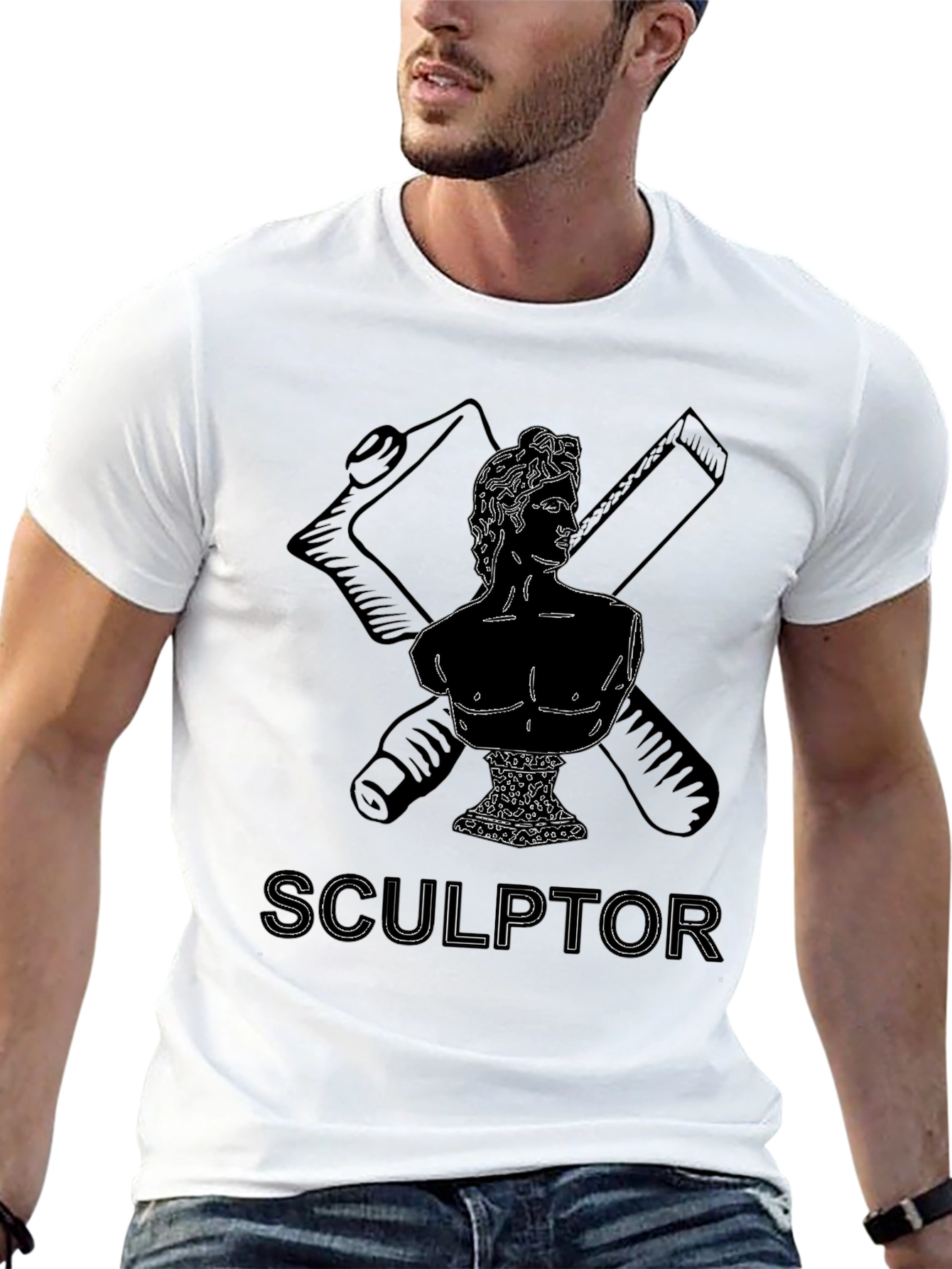 Sculptor Bust Graphic Tee - Black