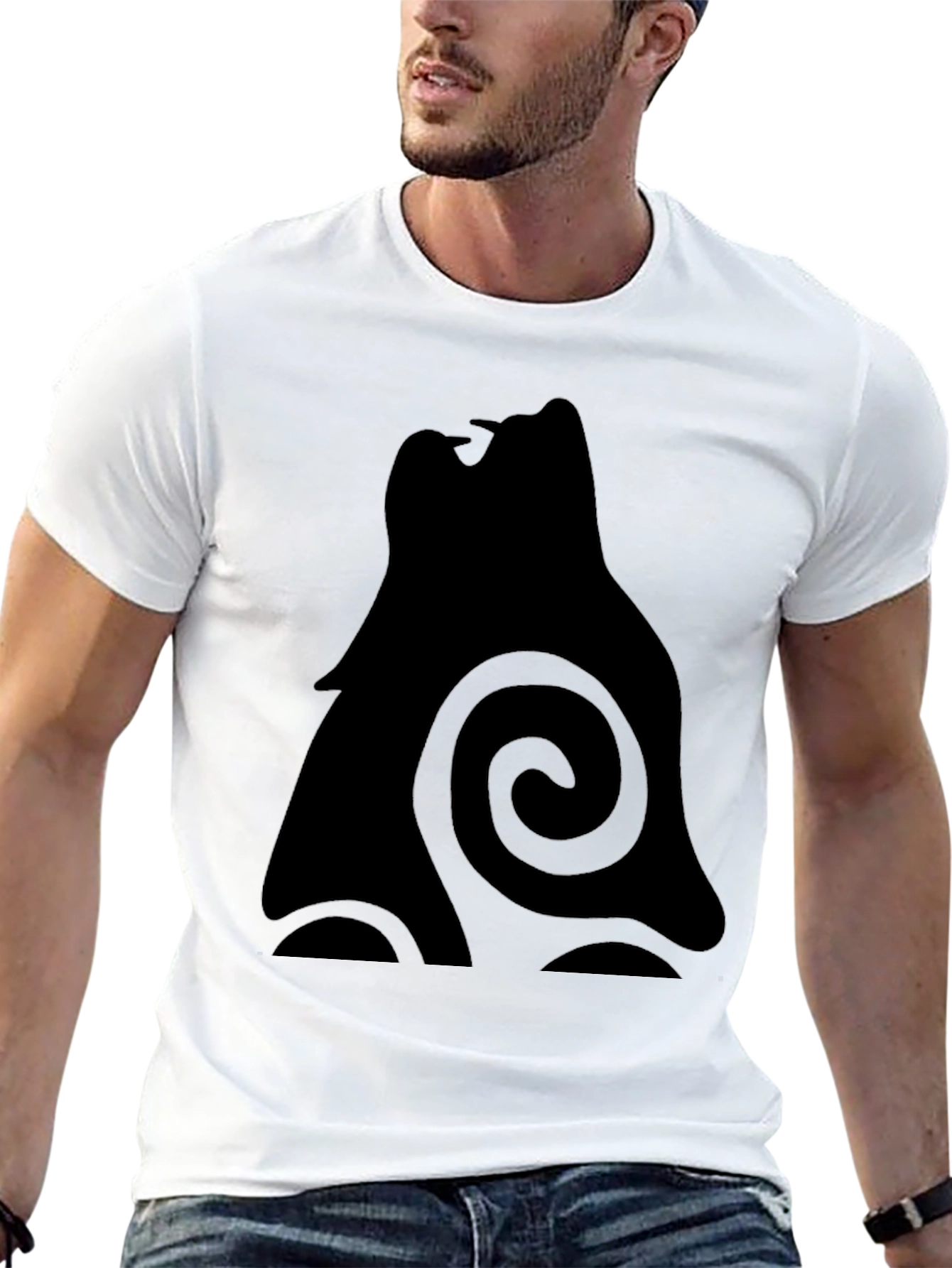 Black Wolf Silhouette Graphic Tee
