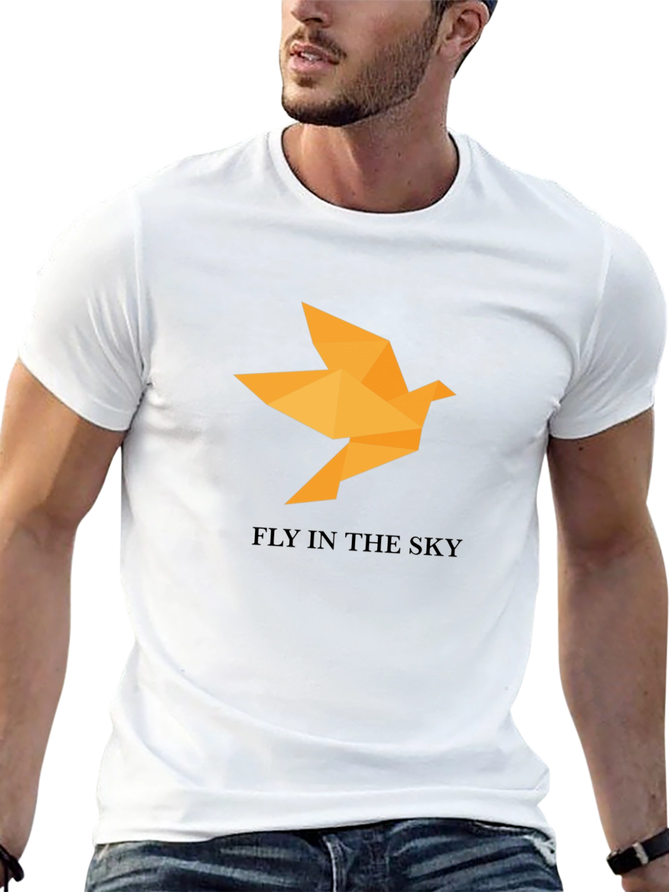 Geometric Bird T-Shirt - Fly in the Sky