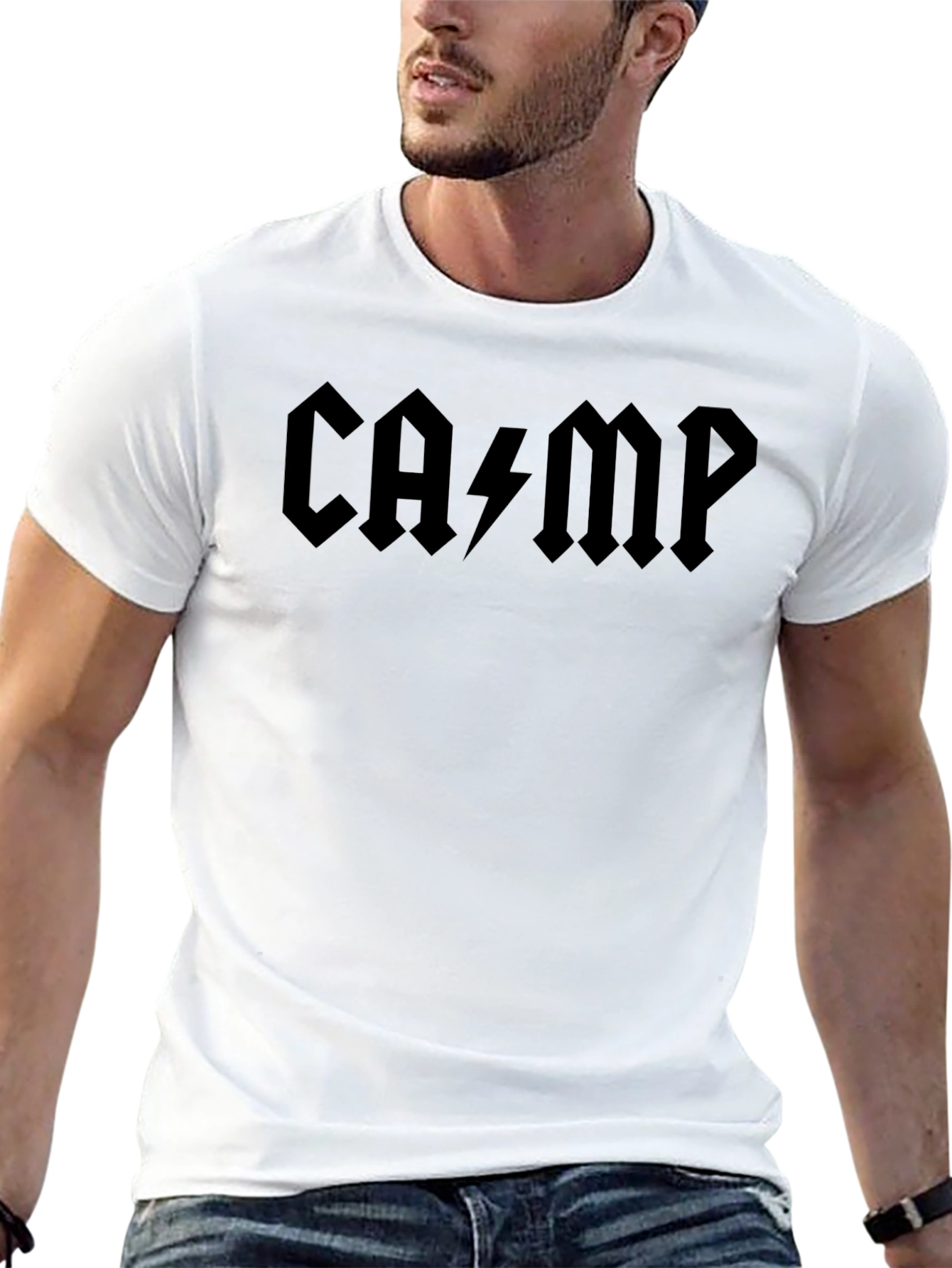 AC/DC Inspired CAMP Black T-Shirt