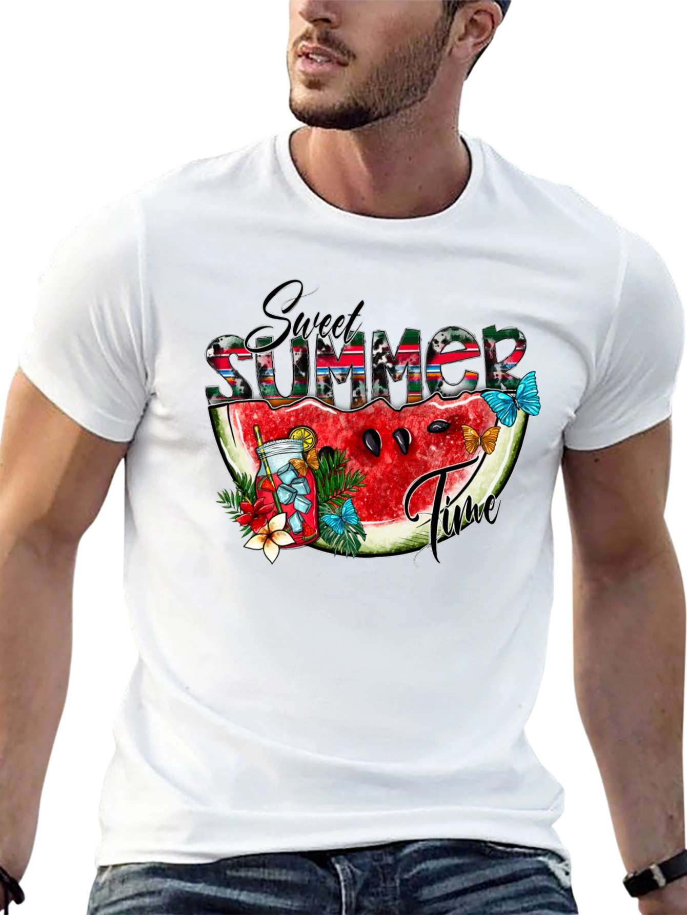 Sweet Summer Time Watermelon Graphic T-Shirt