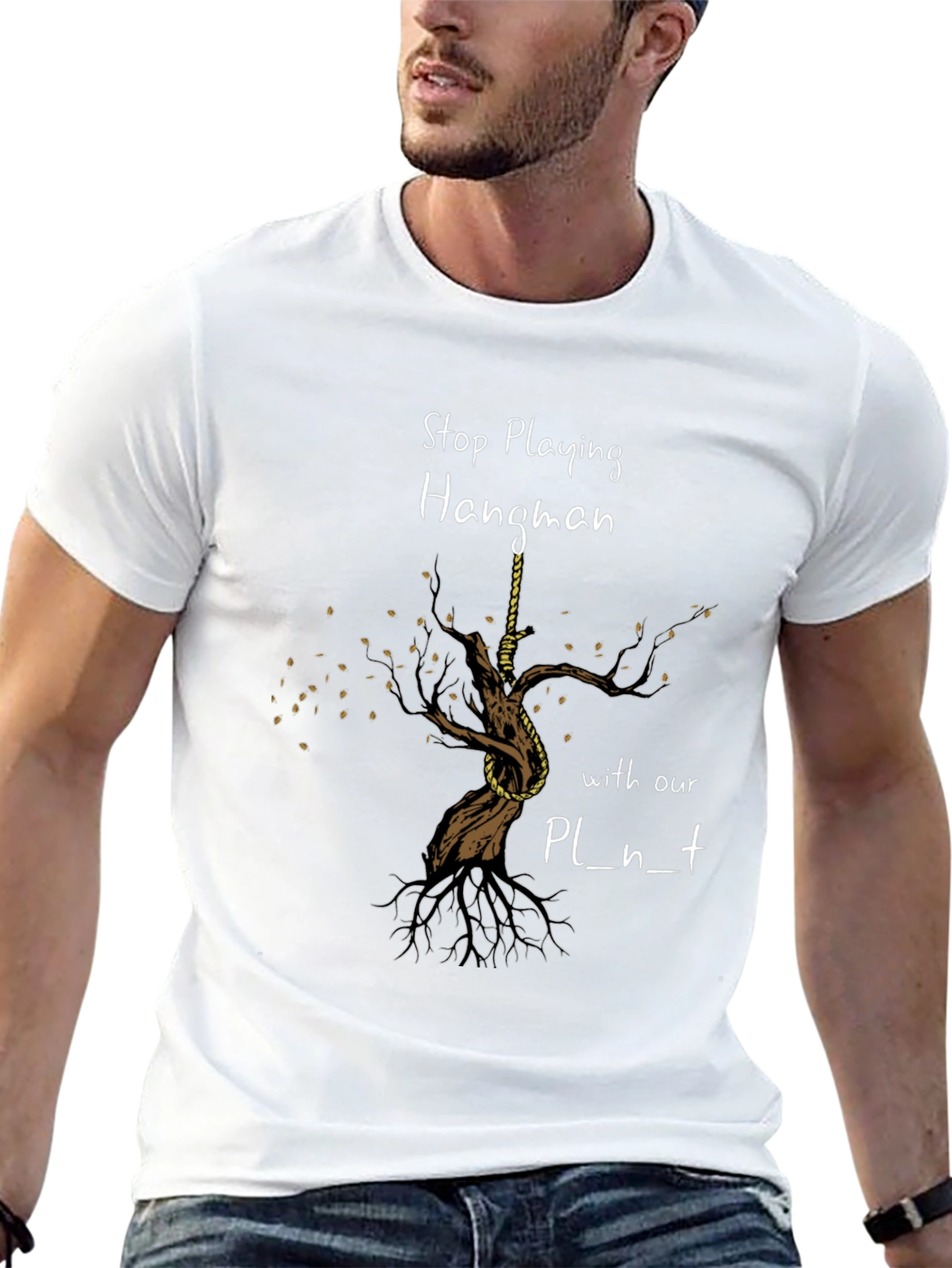 Stop Playing Hangman Graphic Tee - Earth Awareness