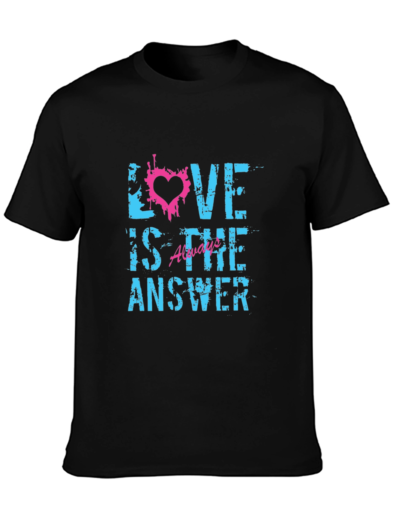 Love is the Answer Black Graphic T-Shirt