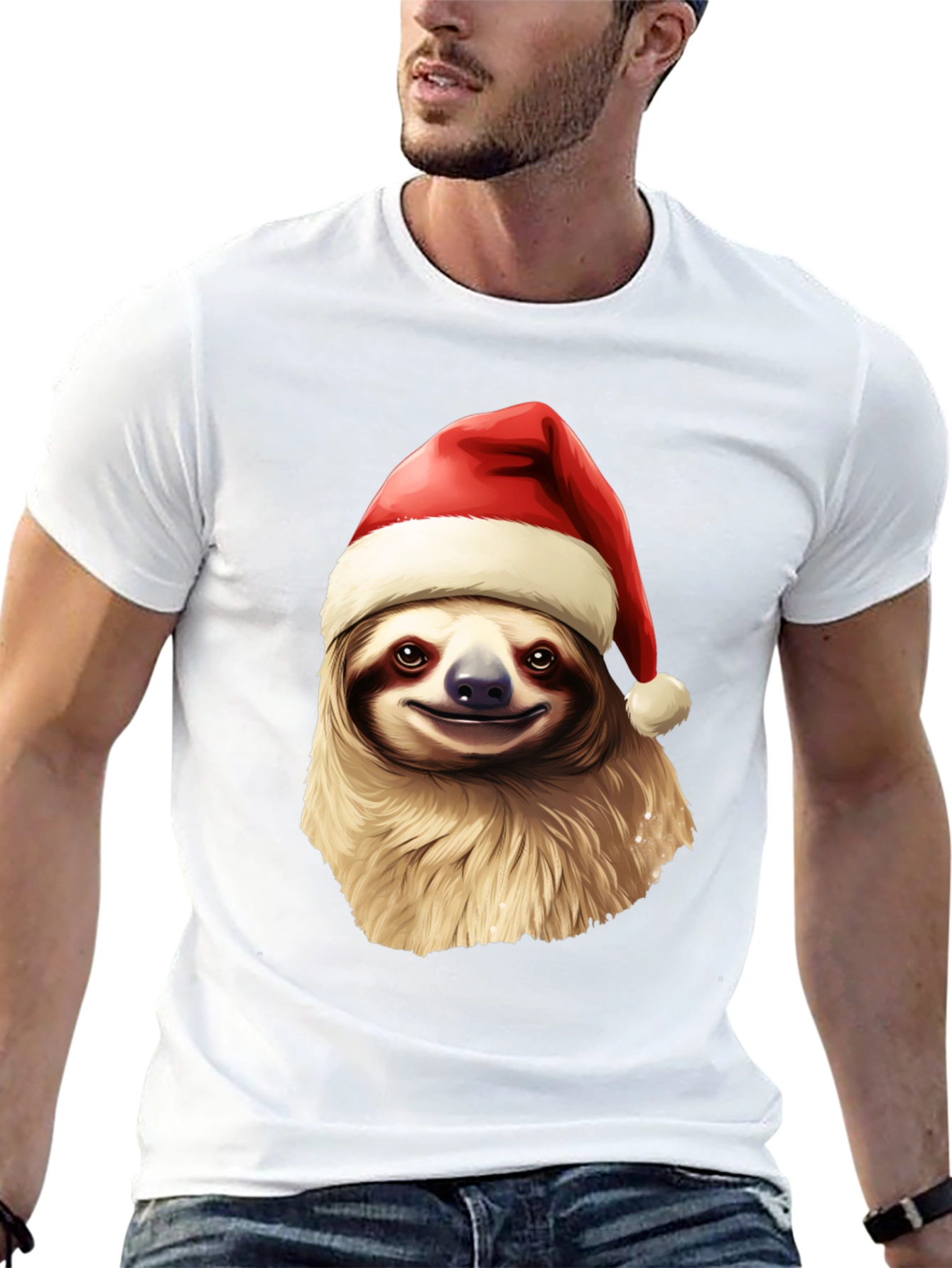 Festive Sloth Christmas T-Shirt - Holiday Cheer