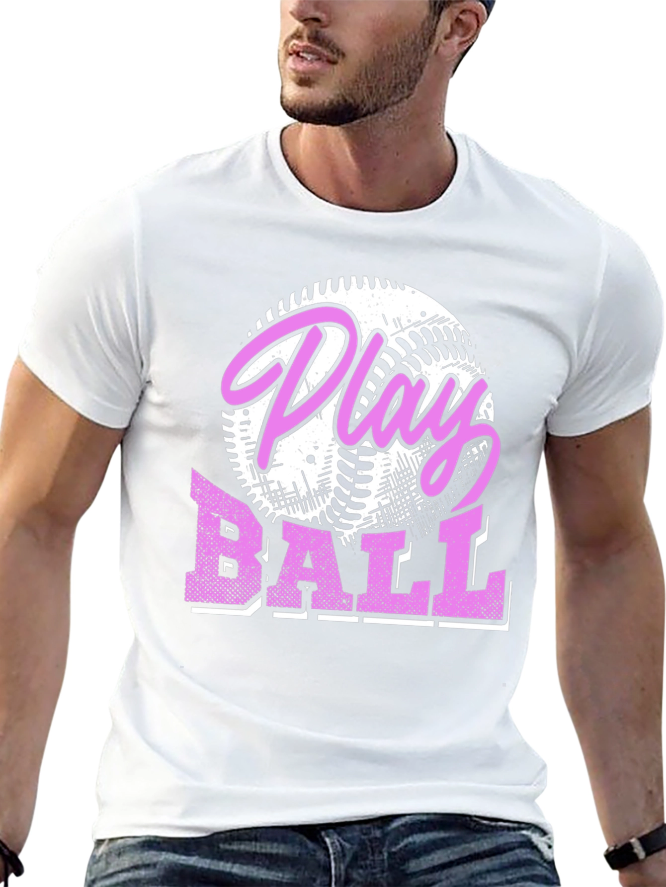 Play Ball Graphic Tee - Baseball Design T-Shirt