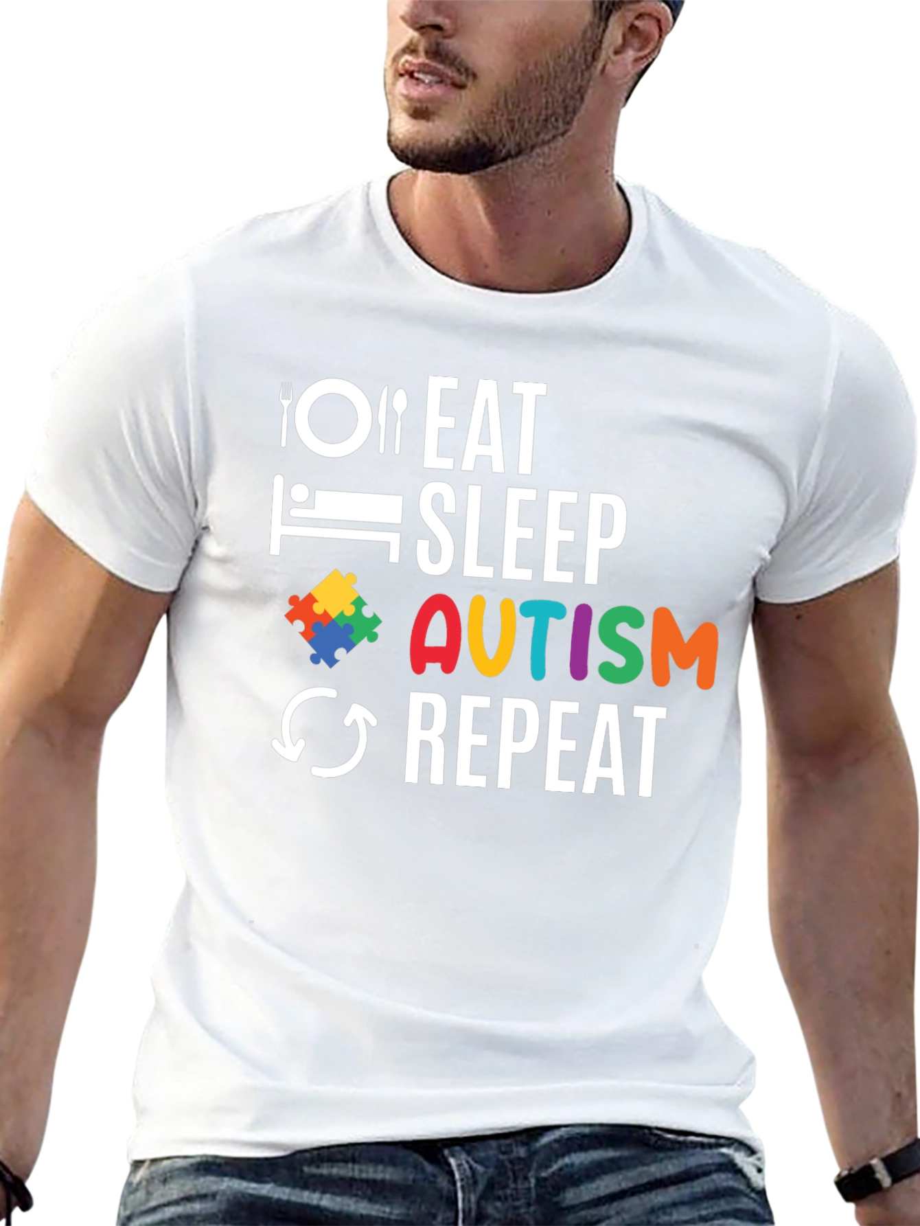 Eat Sleep Autism Repeat T-Shirt