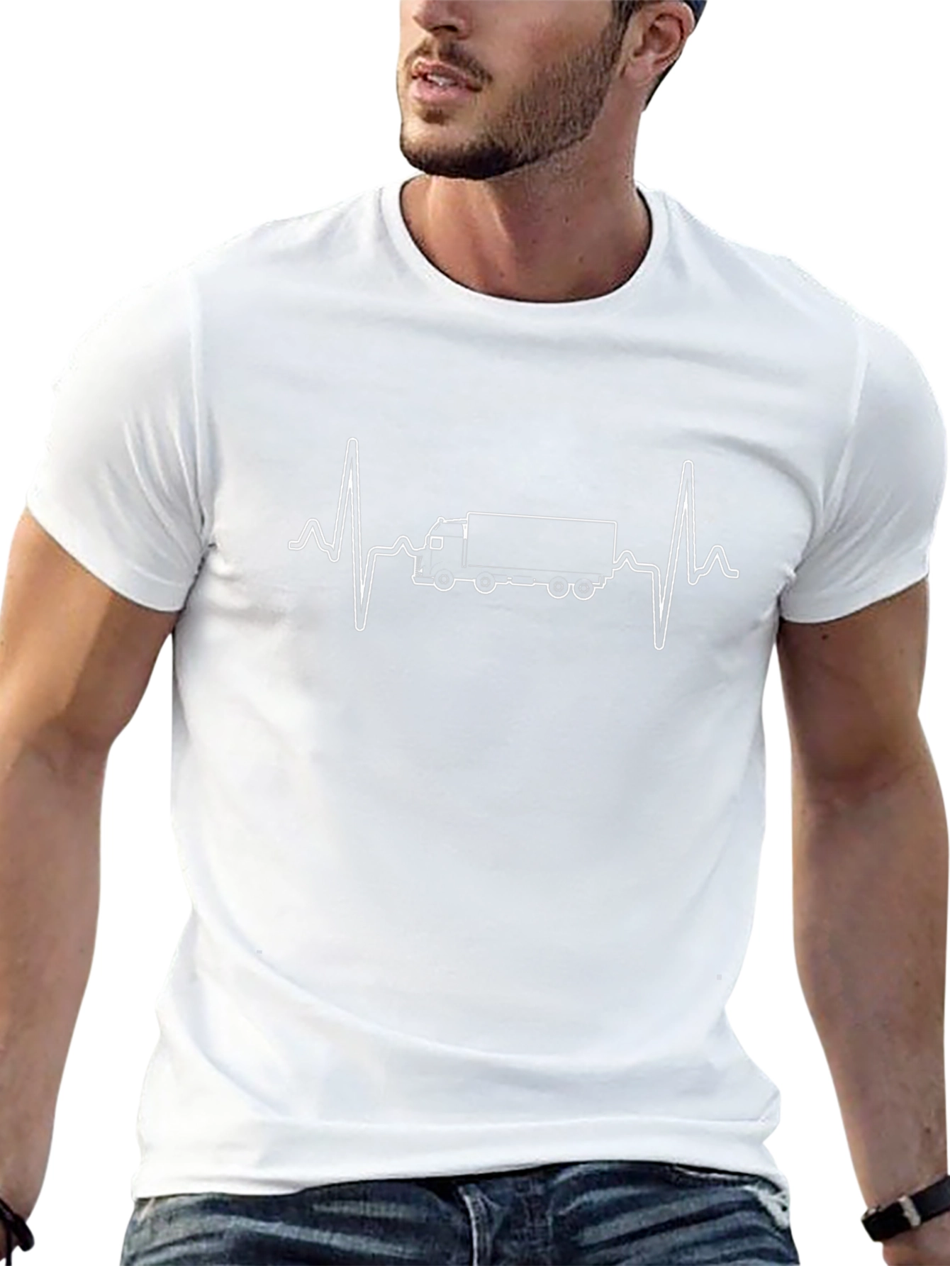 Trucker Heartbeat Black T-Shirt