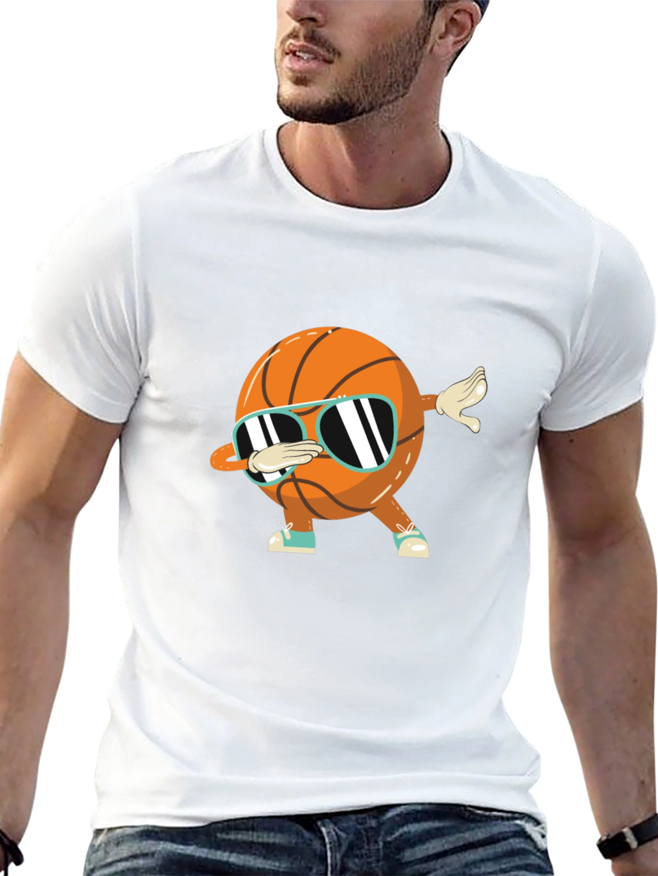 Dabbing Basketball Graphic Tee - Black