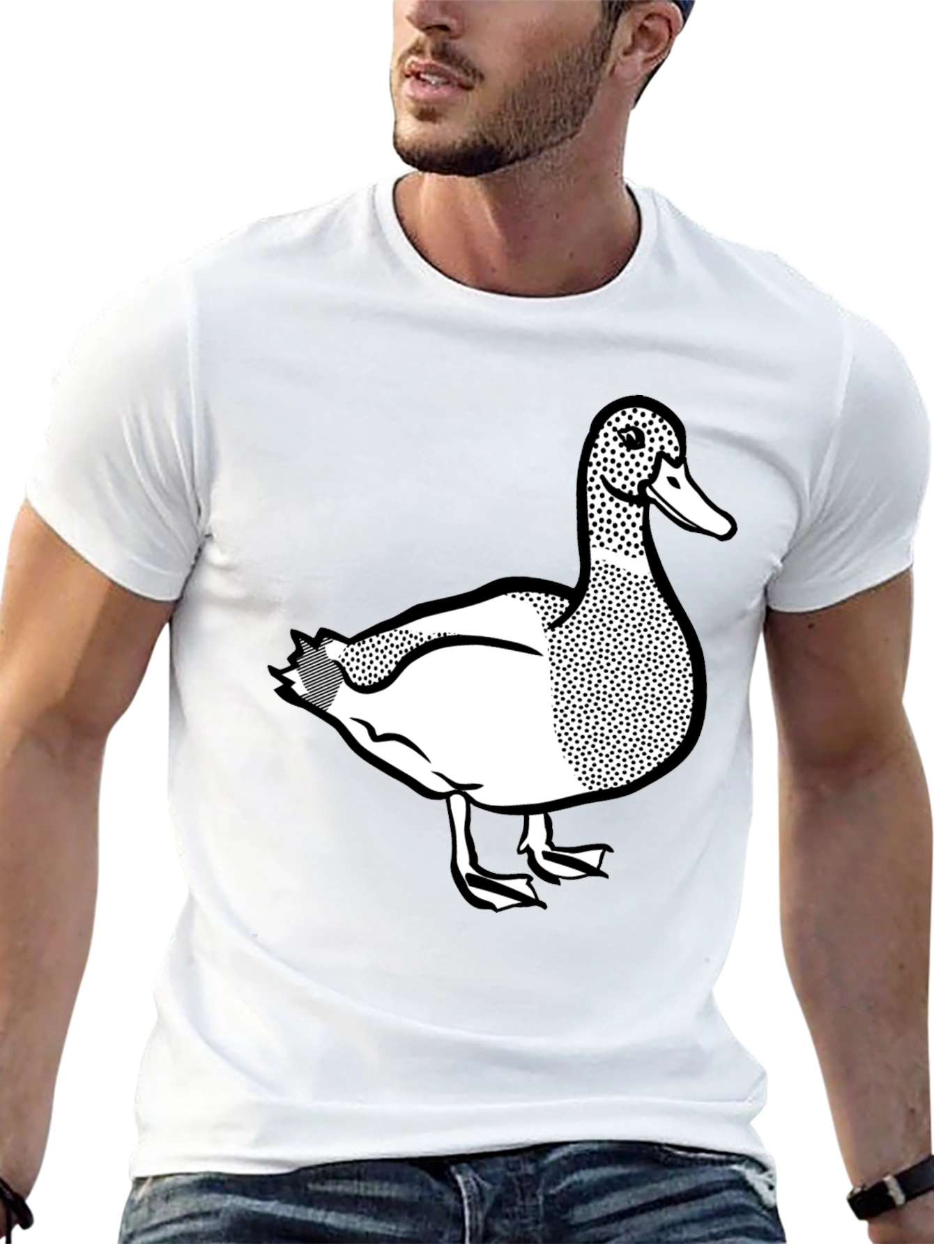 Duck Graphic Tee - Classic Black Cotton T-Shirt