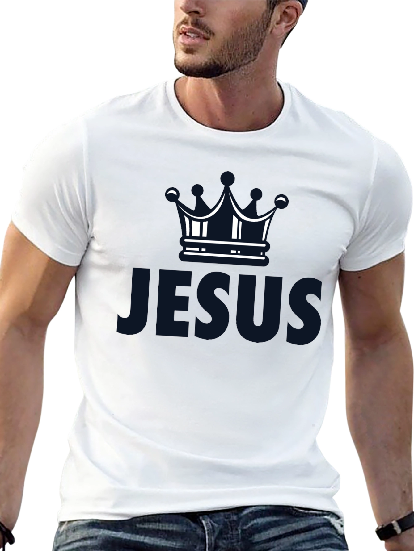 Jesus Crown Graphic Tee - Soft Cotton Blend T-Shirt