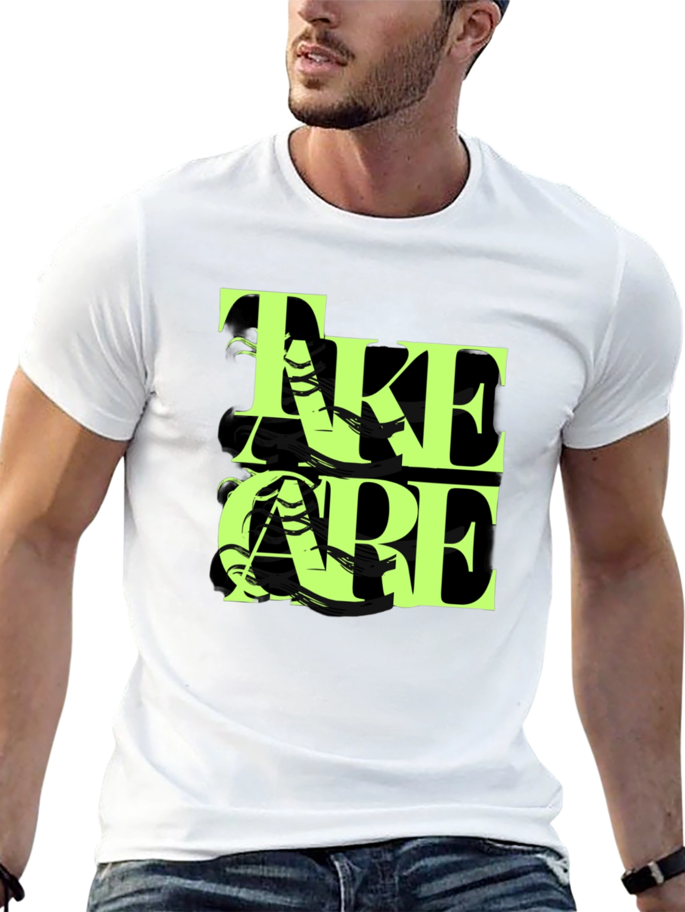 Take Care Graphic Black T-Shirt