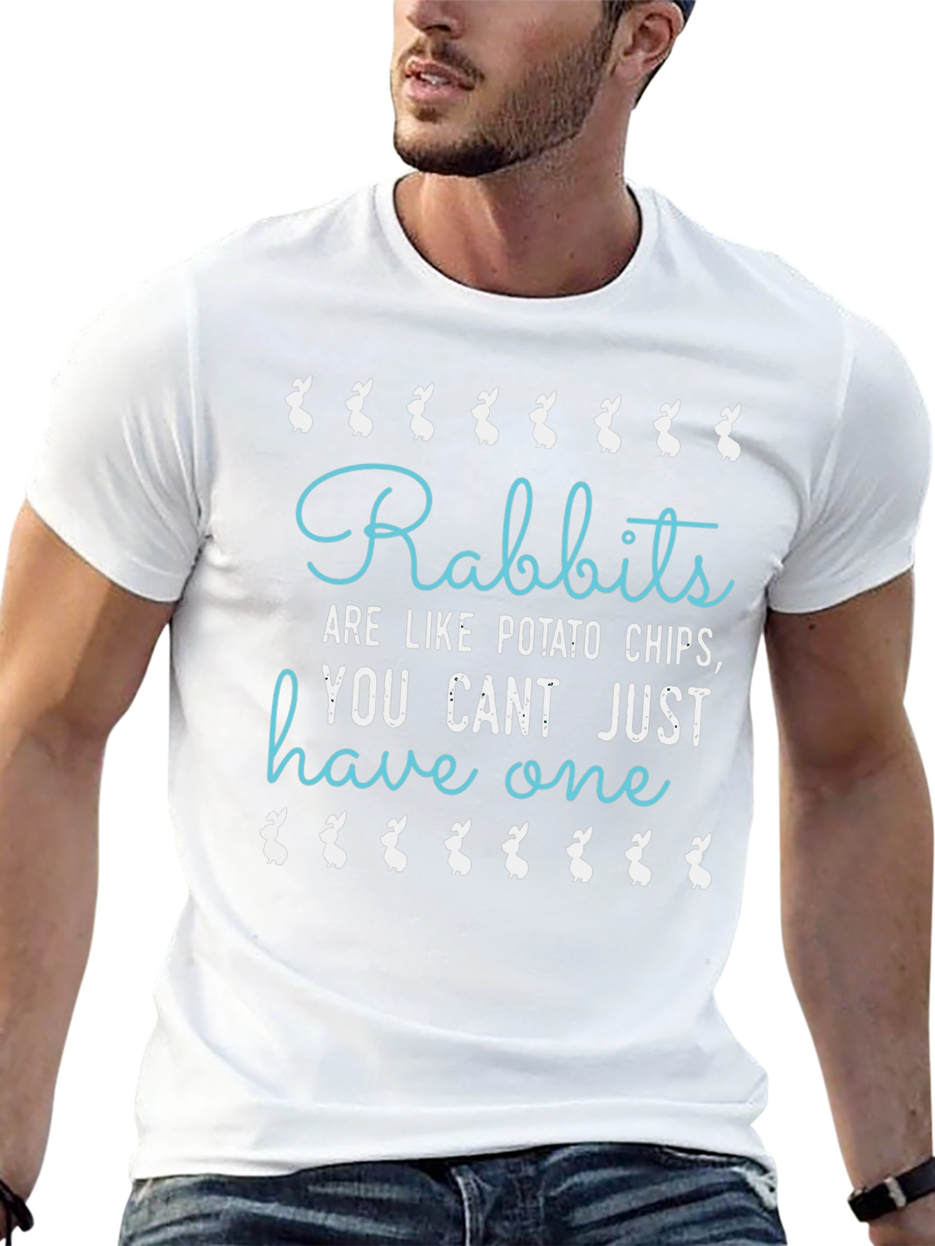 Rabbits Like Potato Chips Funny T-Shirt