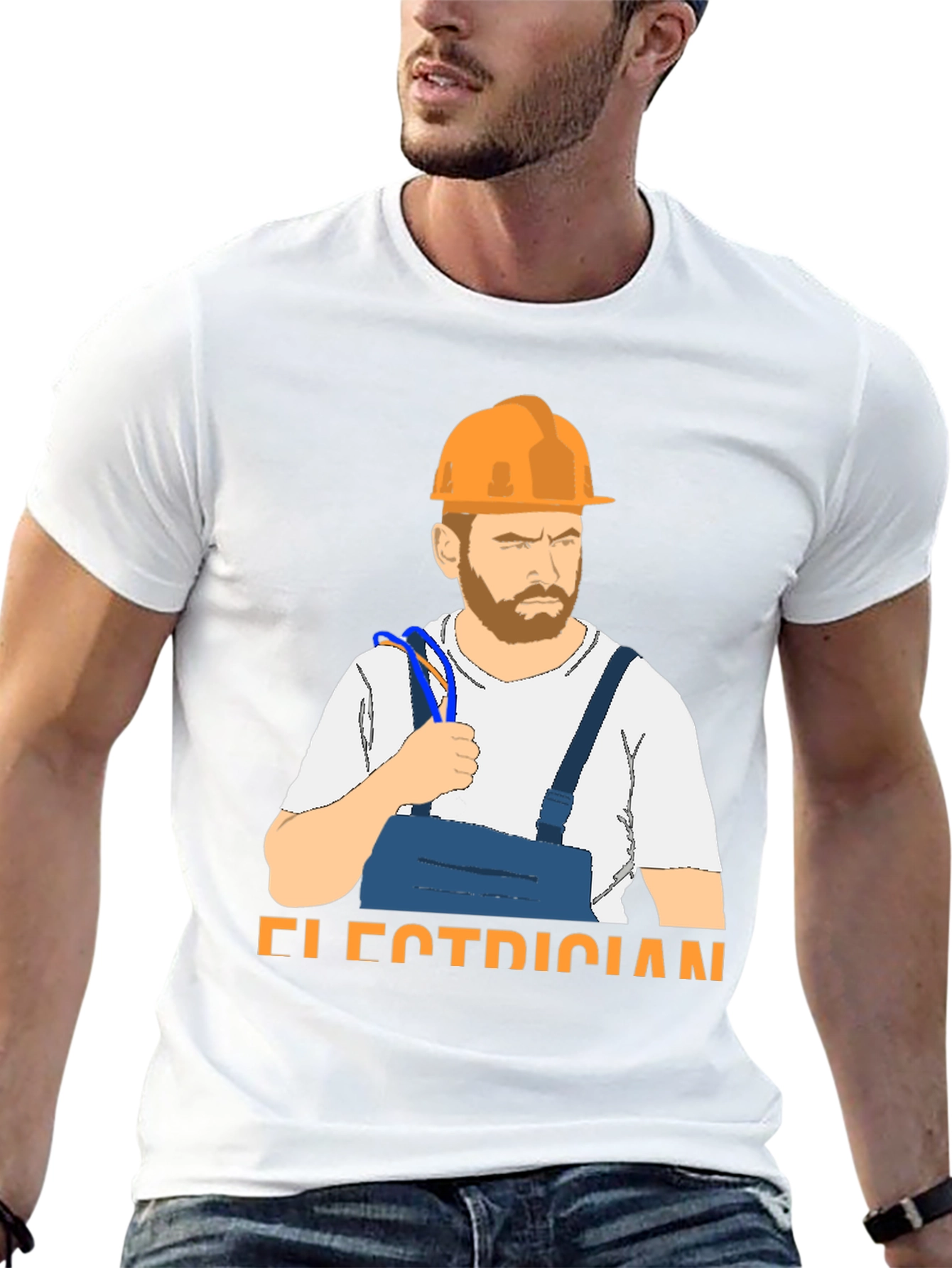 Electrician Cartoon T-Shirt - Novelty Tee