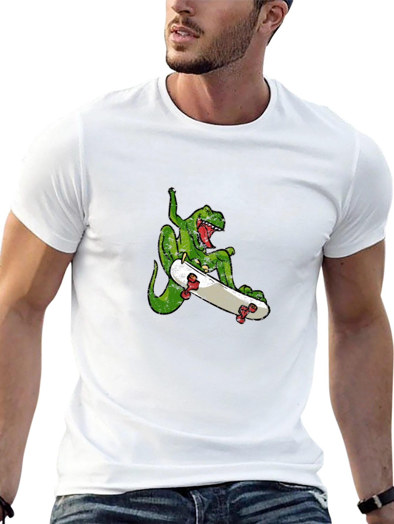 Dinosaur Skateboard T-Shirt - Cool Graphic Tee