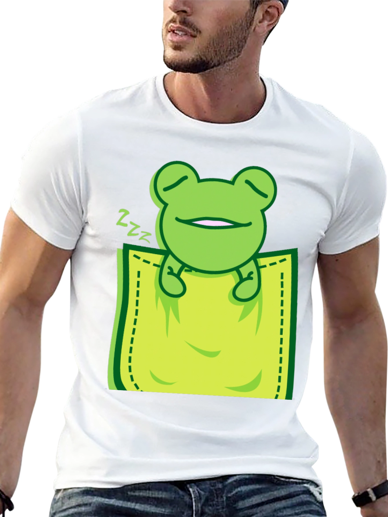 Sleeping Frog Pocket T-Shirt - Cute & Comfy