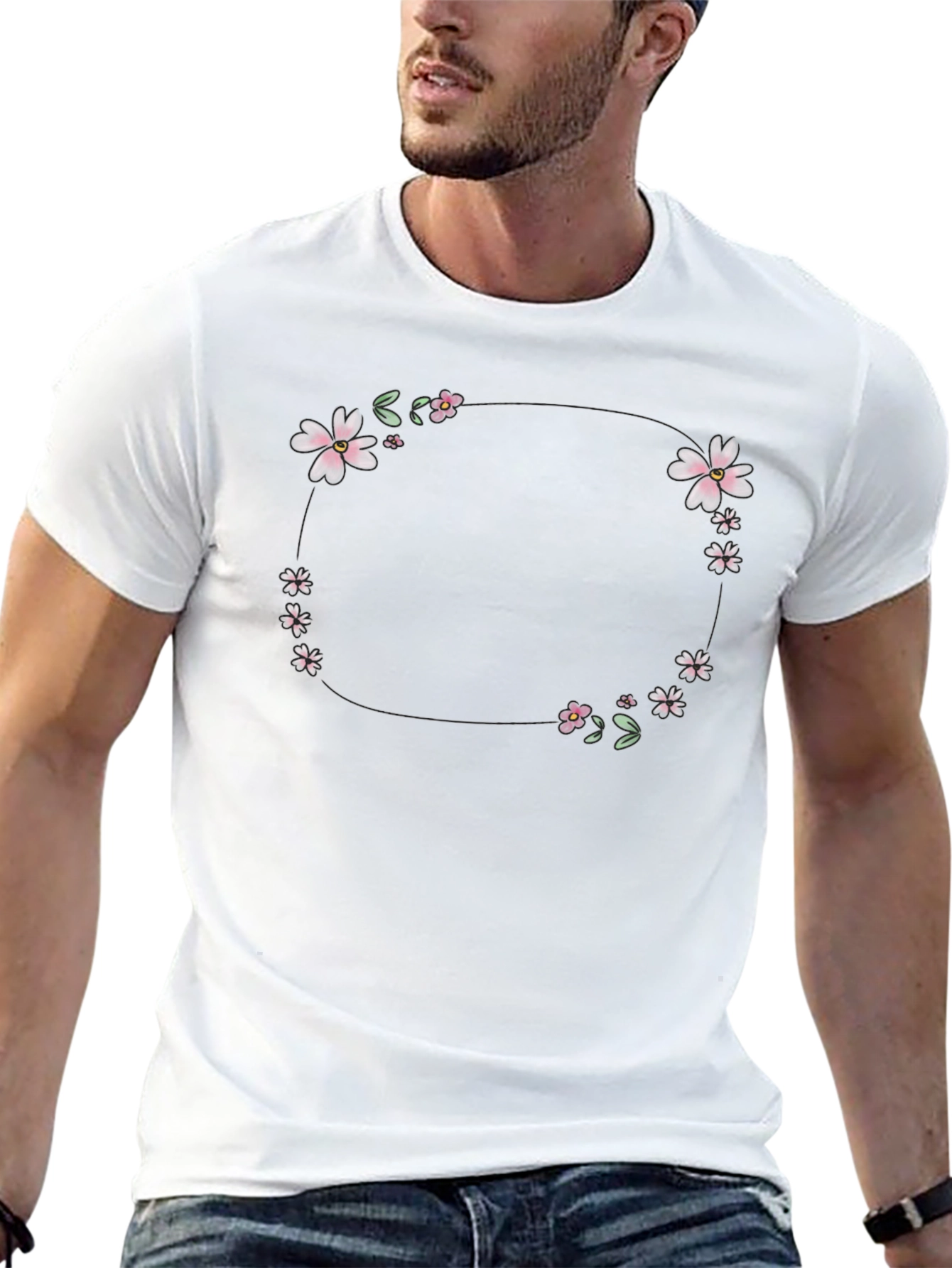 Floral Wreath Graphic T-Shirt