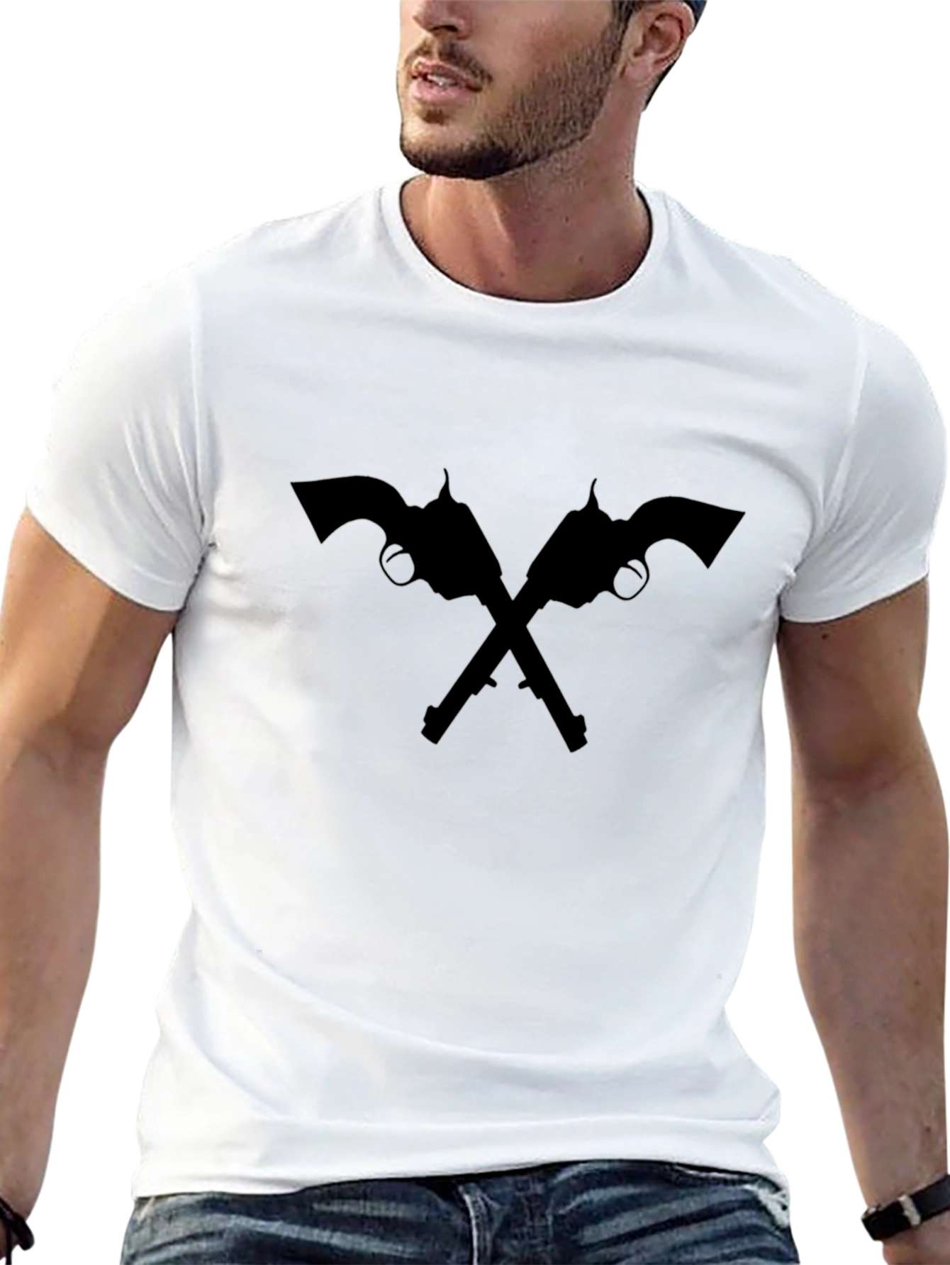 Crossed Revolvers Black Graphic Tee
