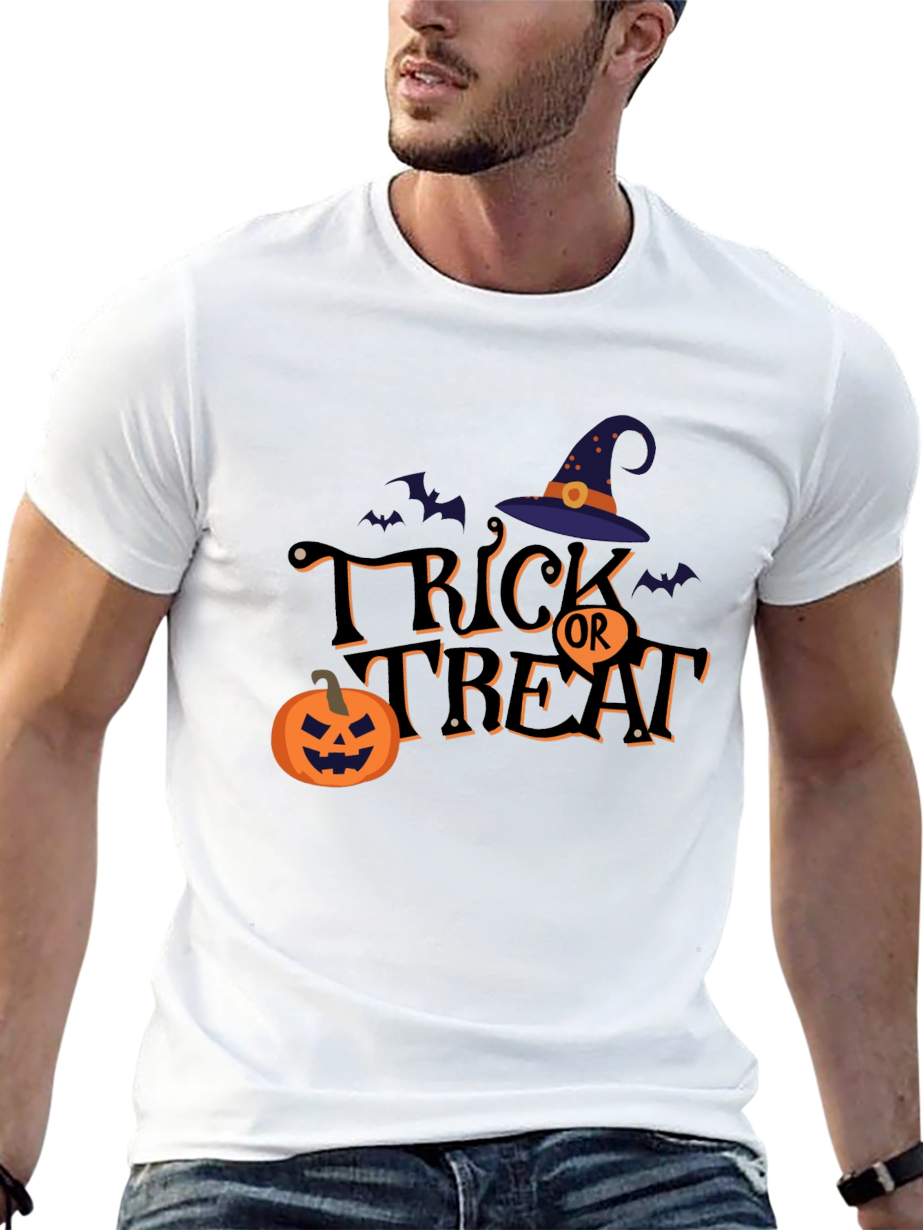 Halloween Trick or Treat Graphic Tee Shirt