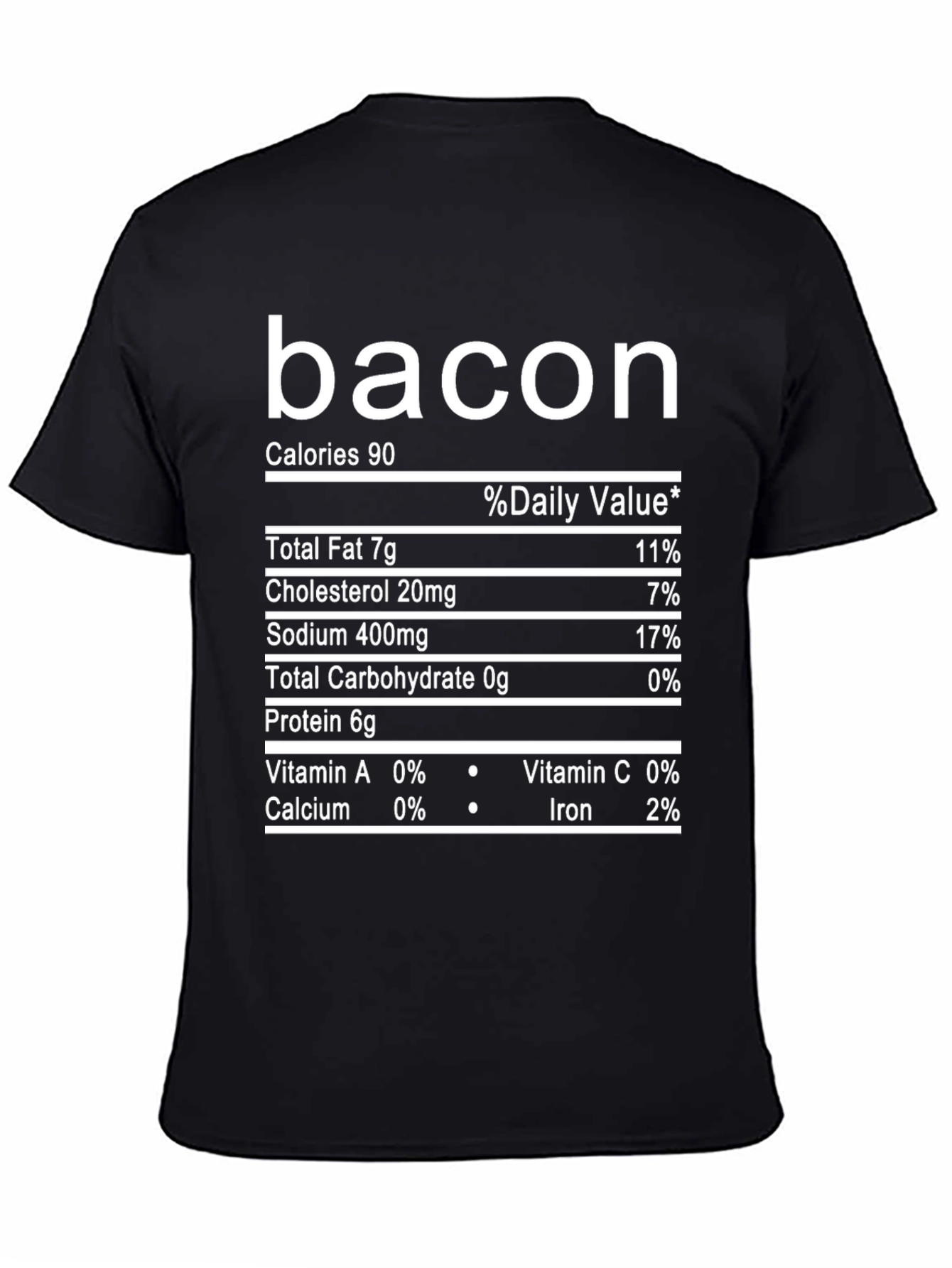Bacon Nutrition Facts T-Shirt - Funny Foodie Tee