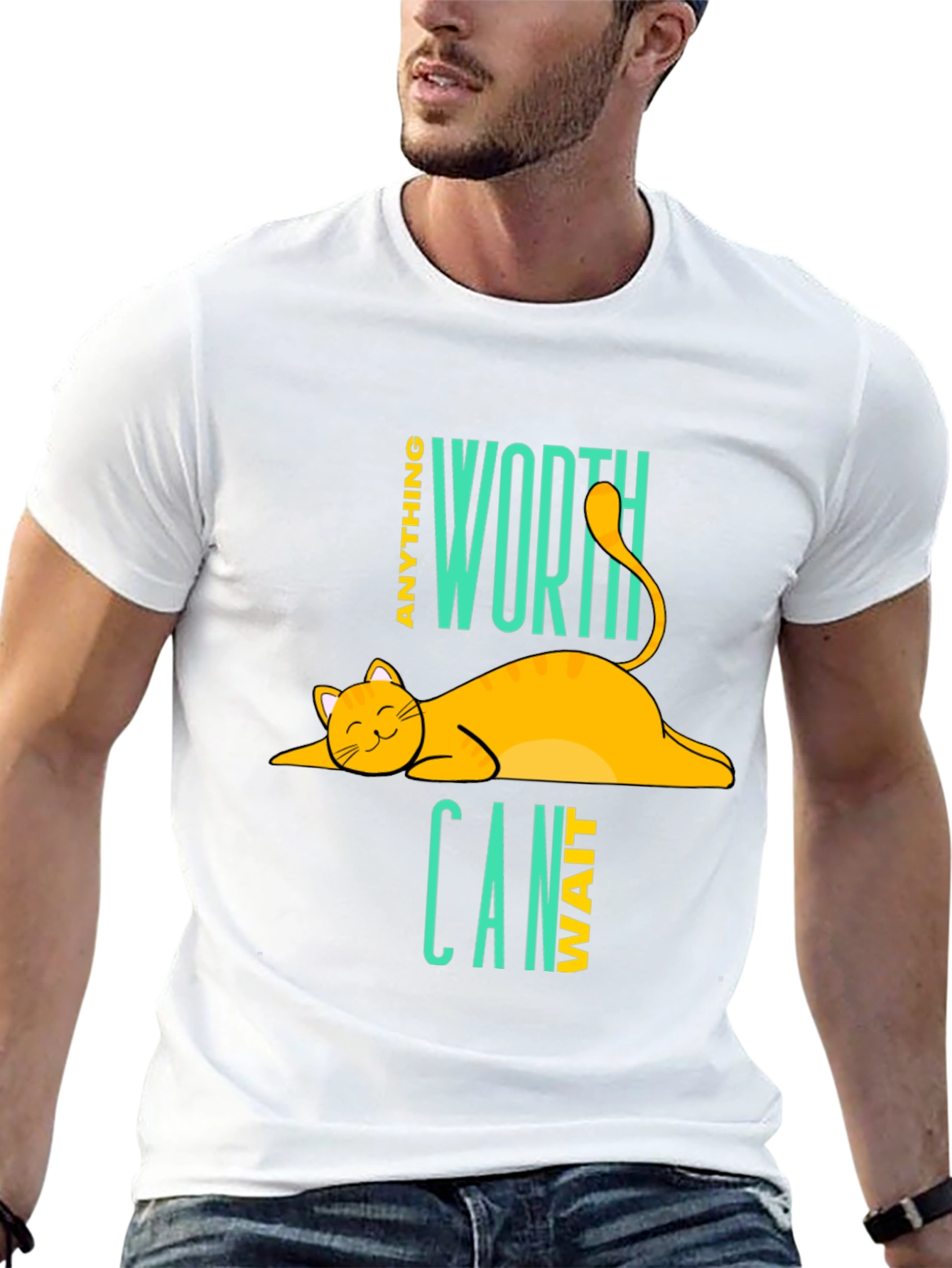 Cat Nap T-Shirt - Anything Worth Can Wait