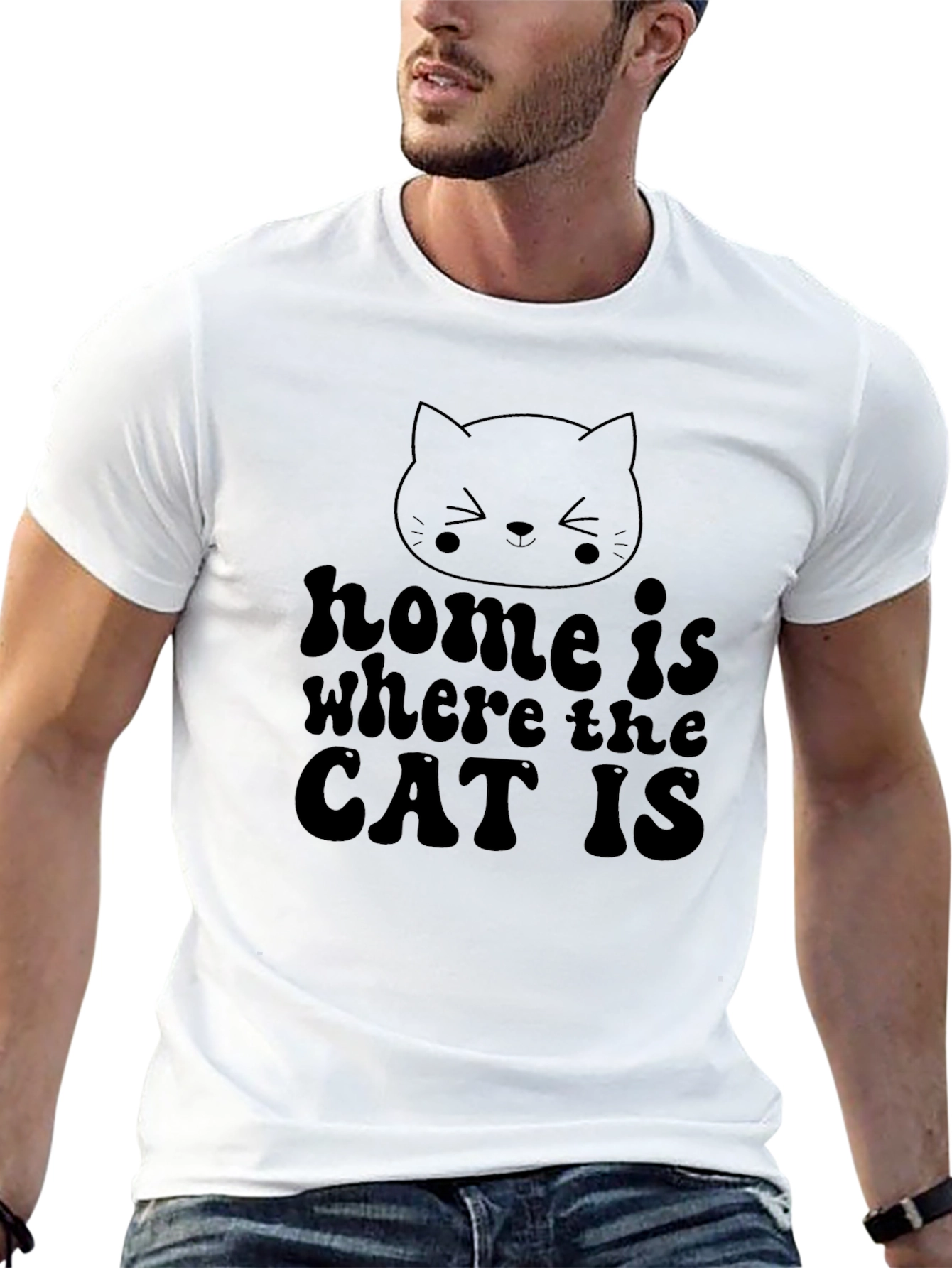 Home is Where the Cat Is Black Graphic Tee