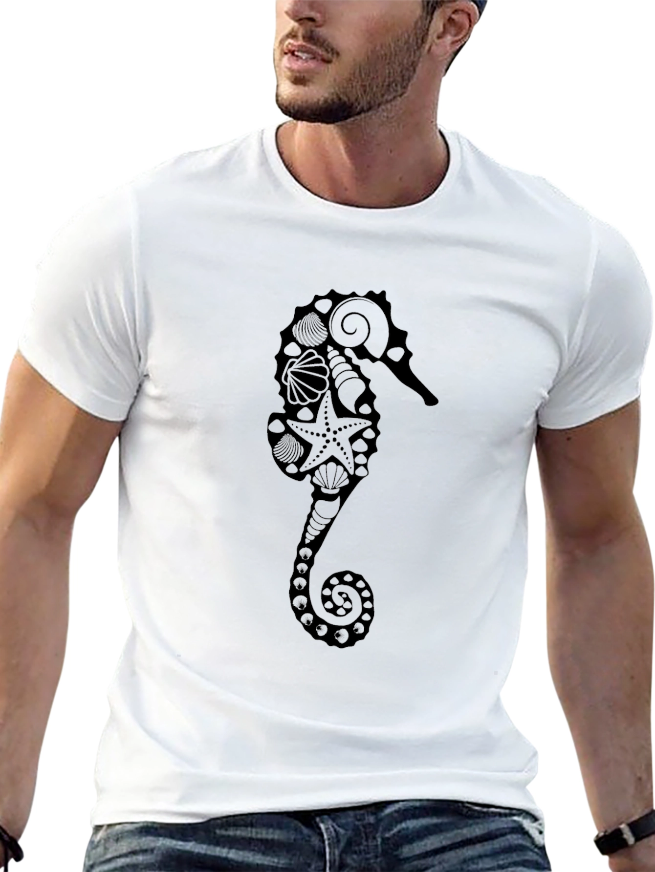 Sea Life Seahorse Graphic T-Shirt