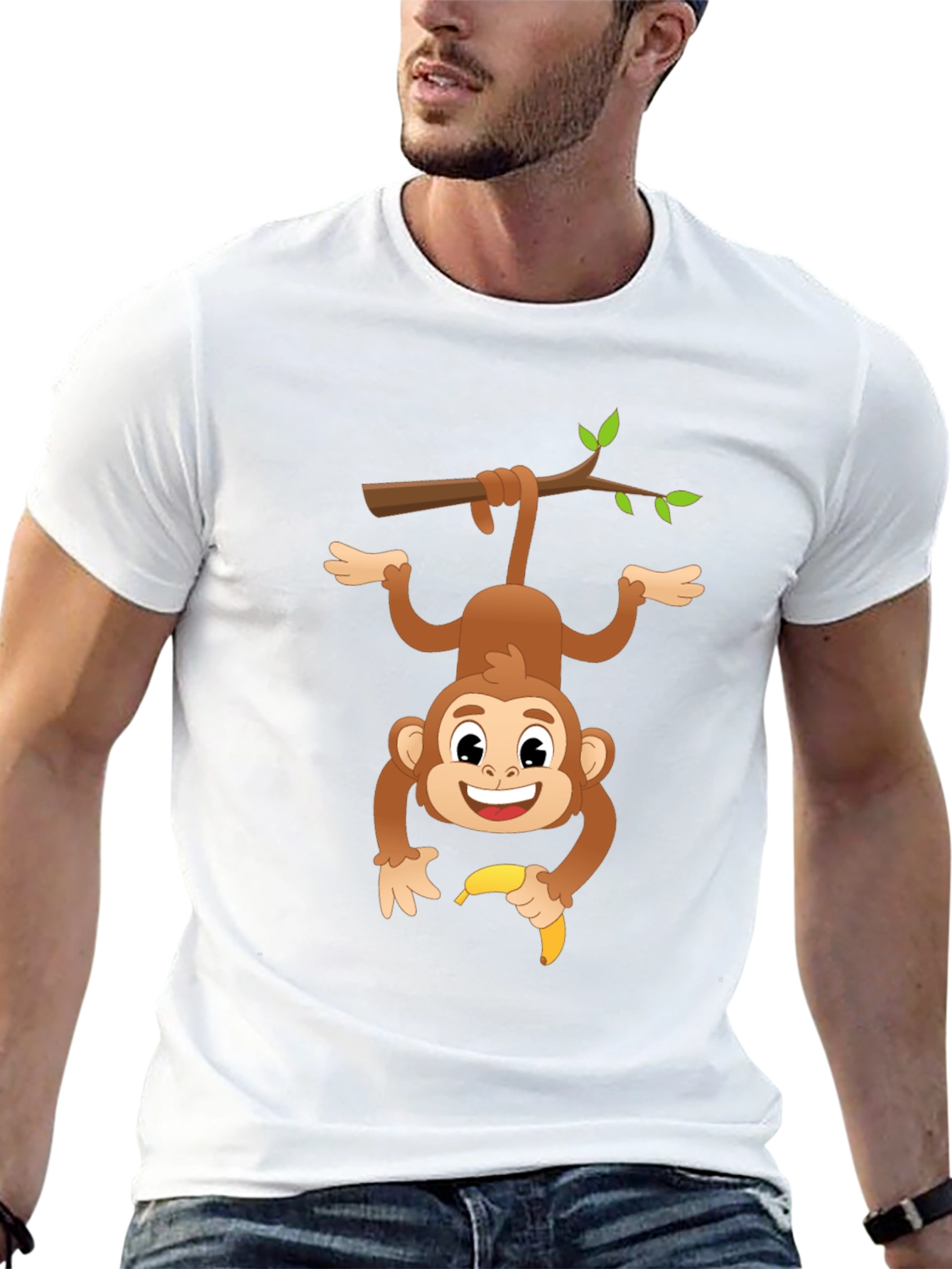 Monkeying Around Graphic Tee - Black