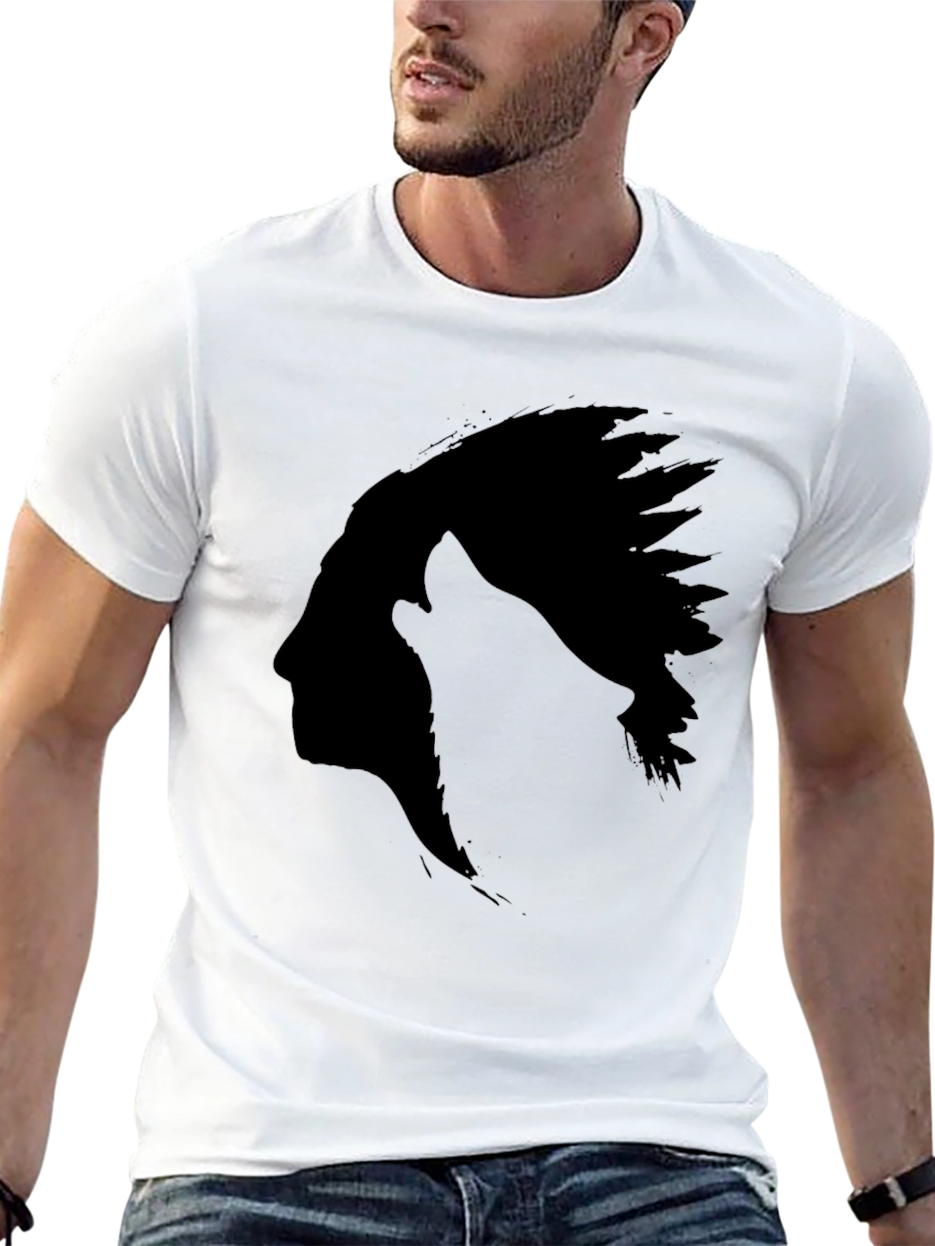 Black Native American Silhouette T-Shirt