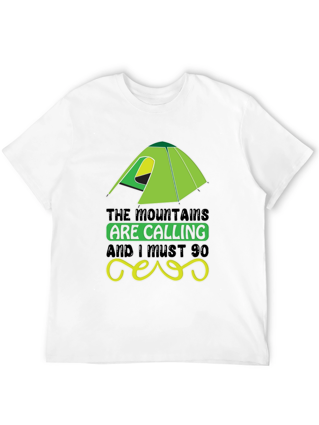 Mountains Are Calling Black Graphic Tee