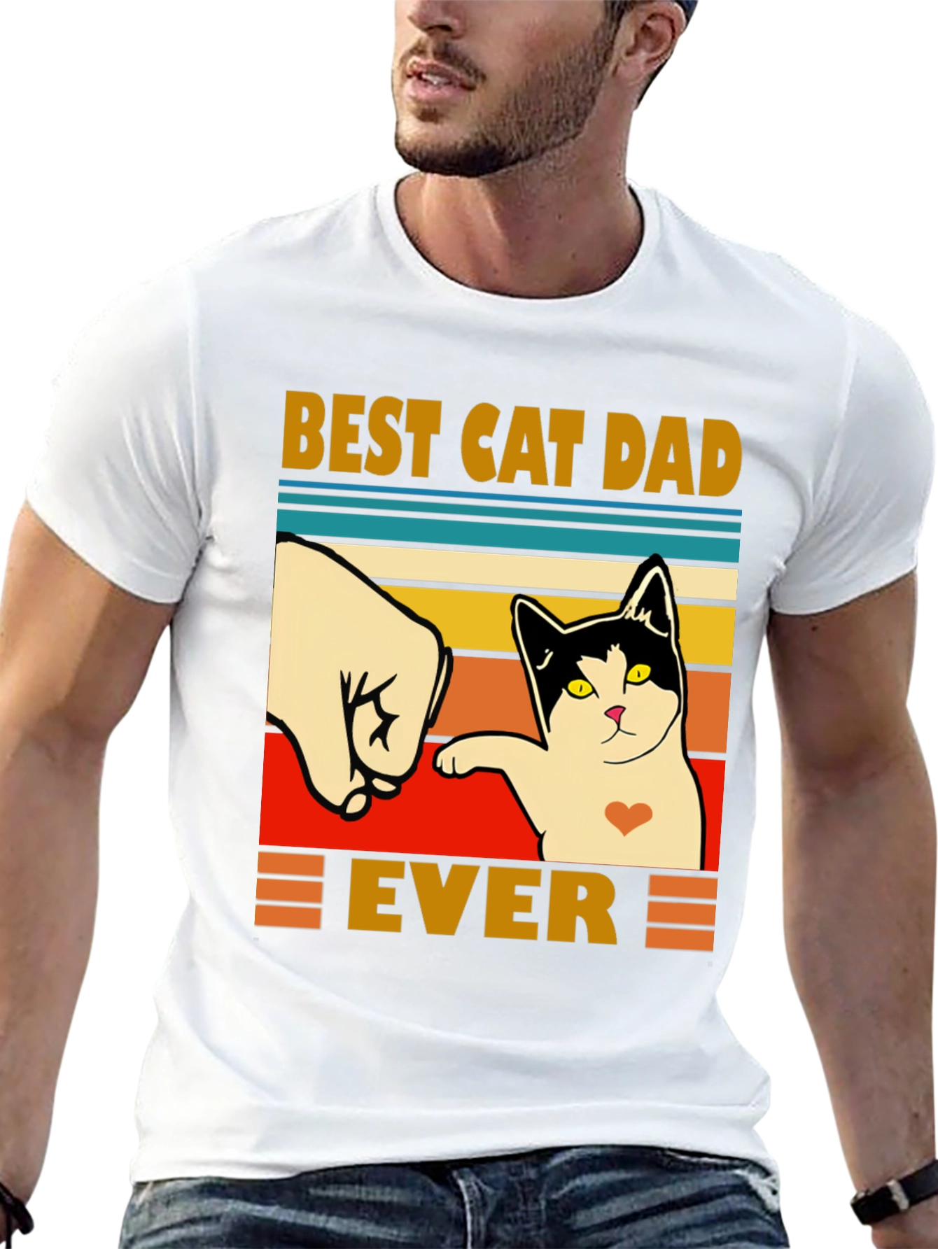 Best Cat Dad Ever T-Shirt - Fathers Day Gift