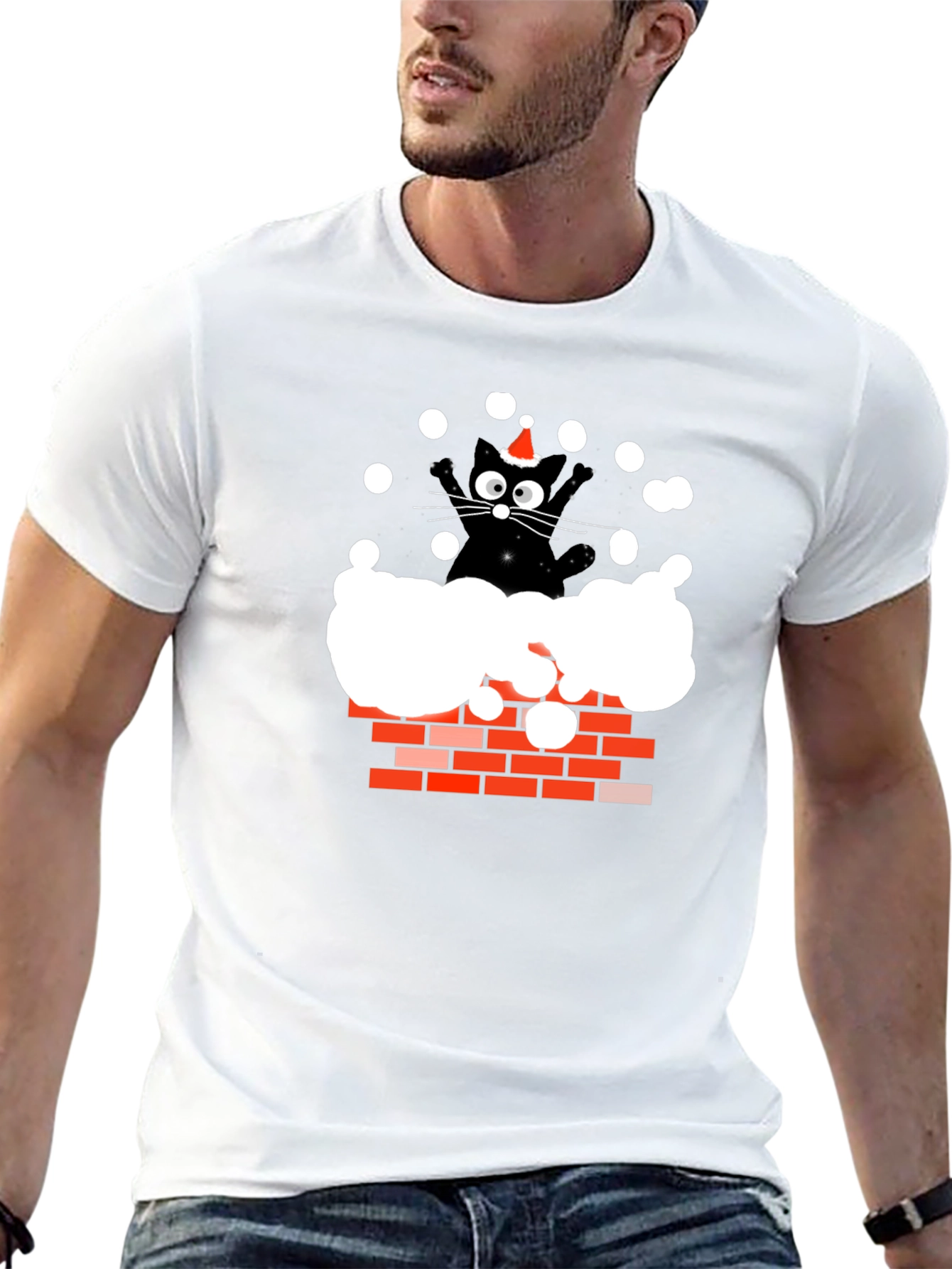 Chimney Cat Christmas T-Shirt