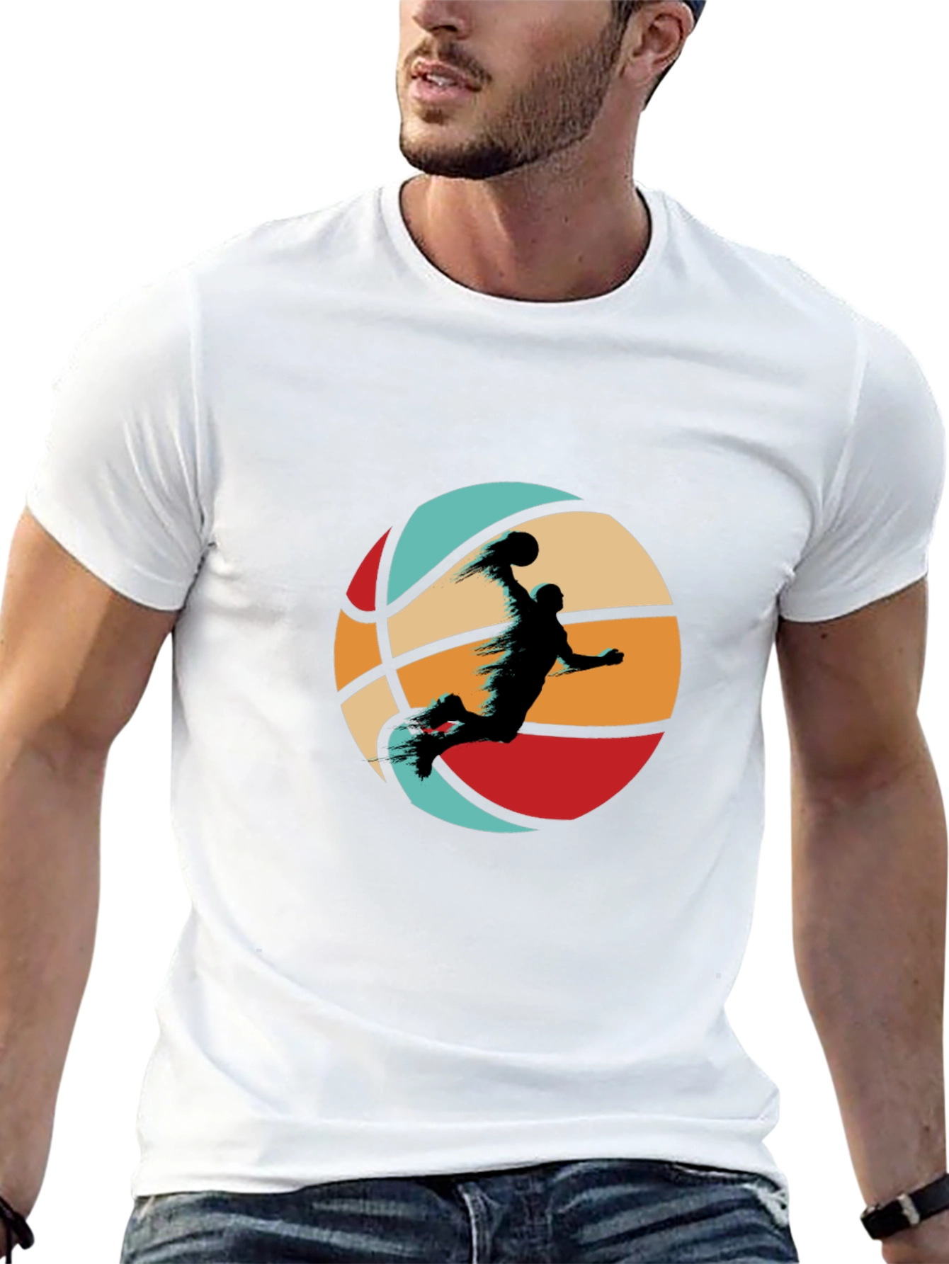 Retro Basketball Slam Dunk Graphic Tee