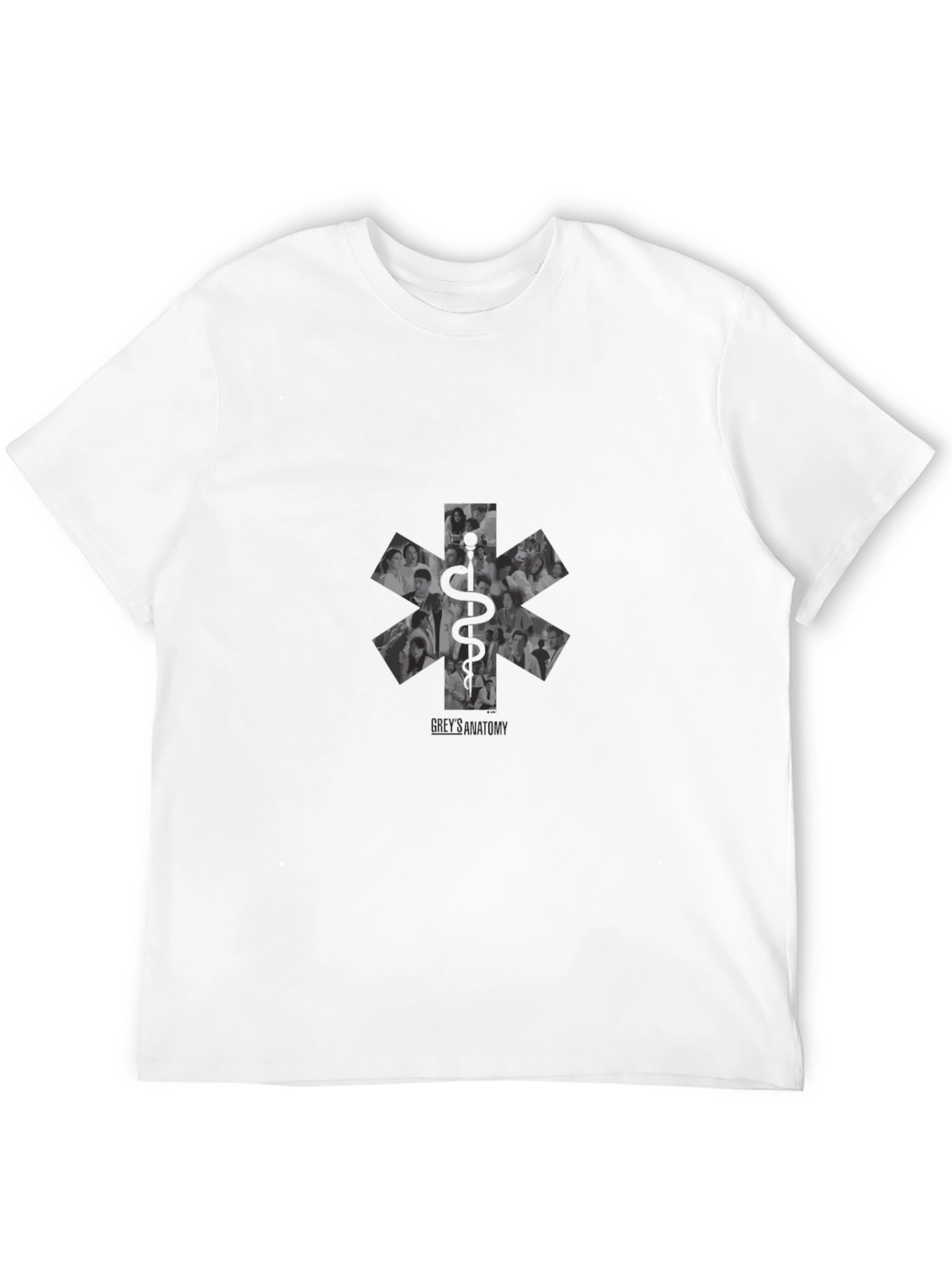 Greys Anatomy Black T-Shirt with Caduceus Graphic