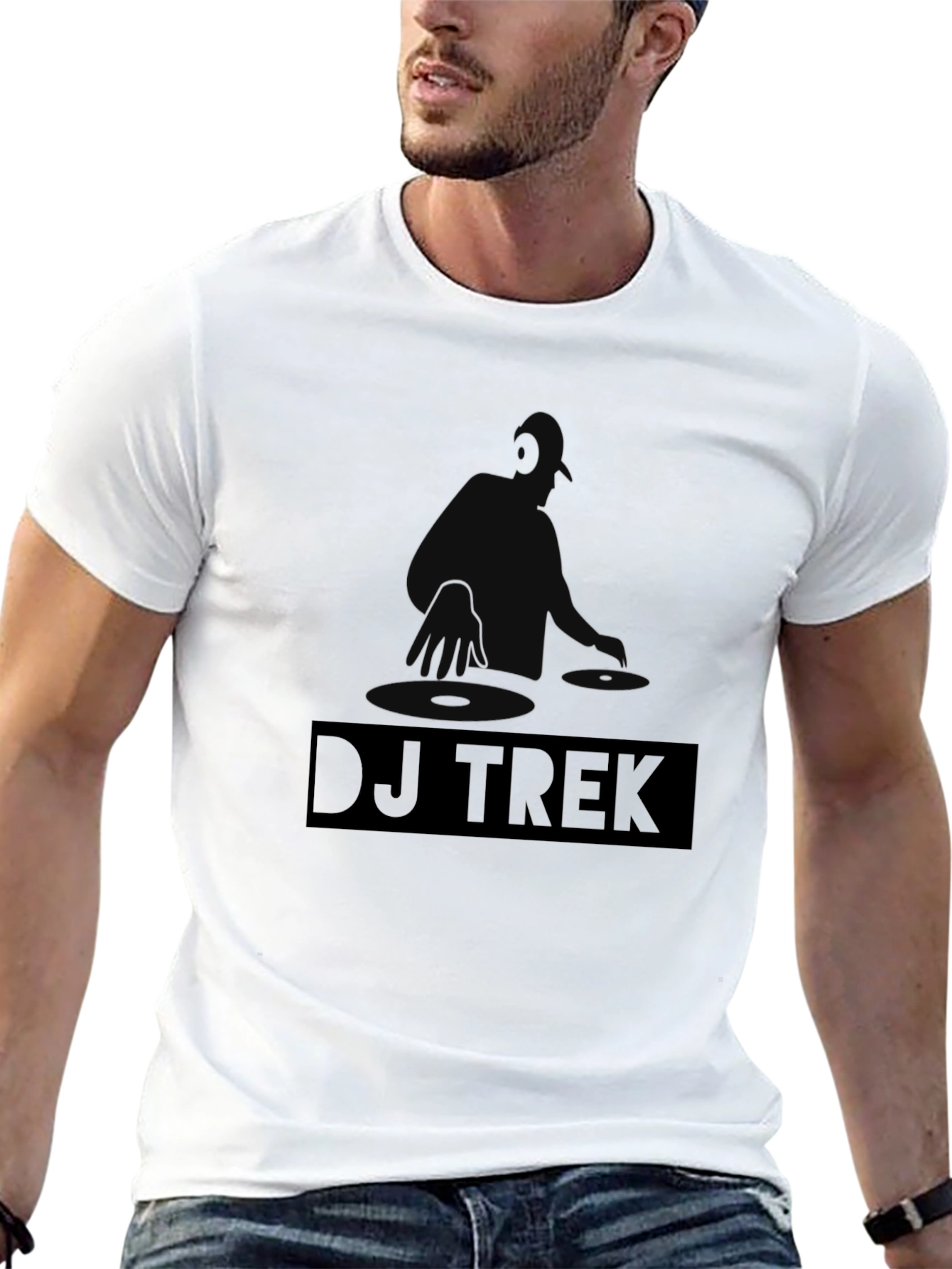 DJ Trek Graphic Tee - Black Cotton Blend