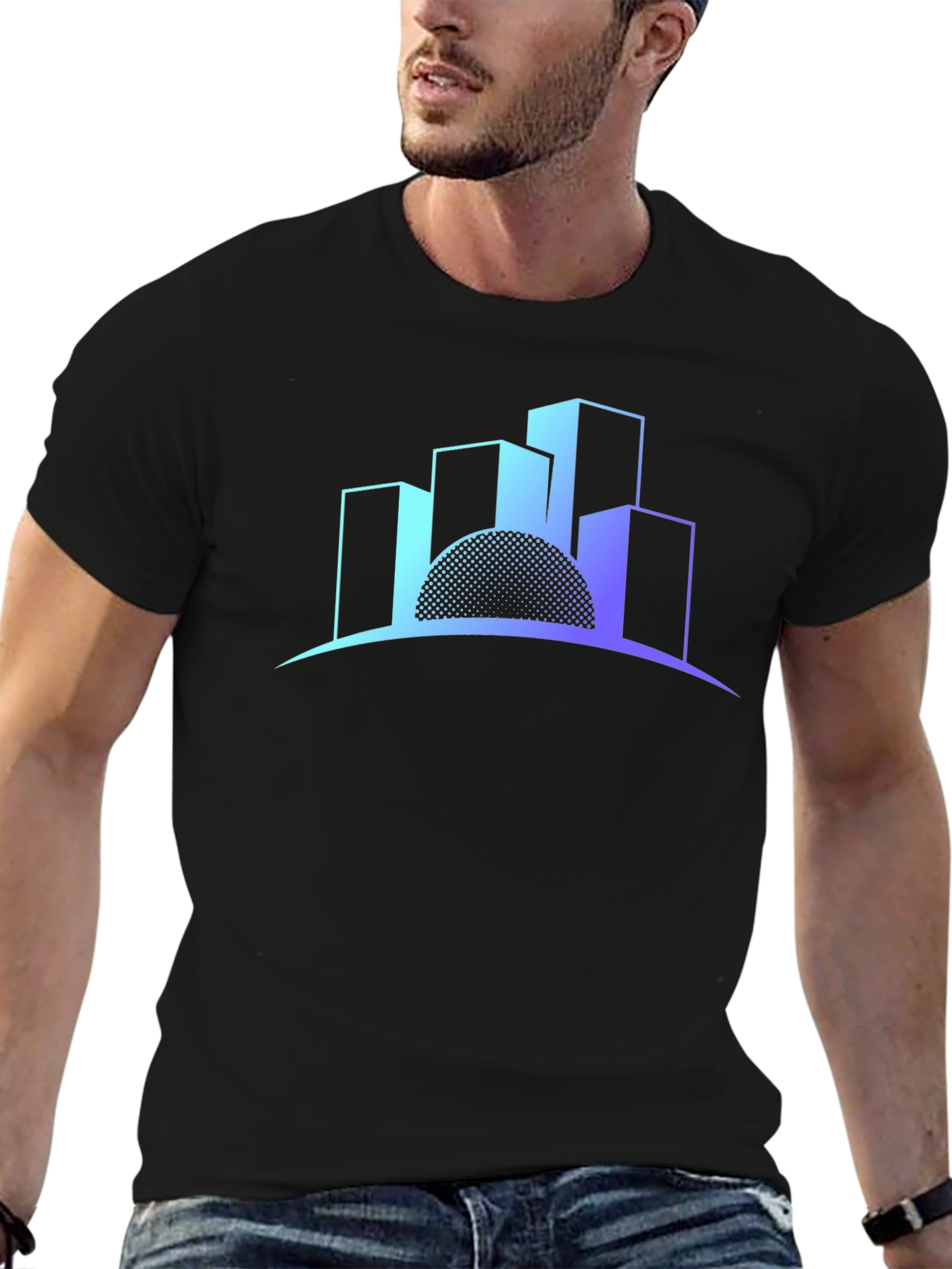Cityscape Gradient T-Shirt - Modern Graphic Tee