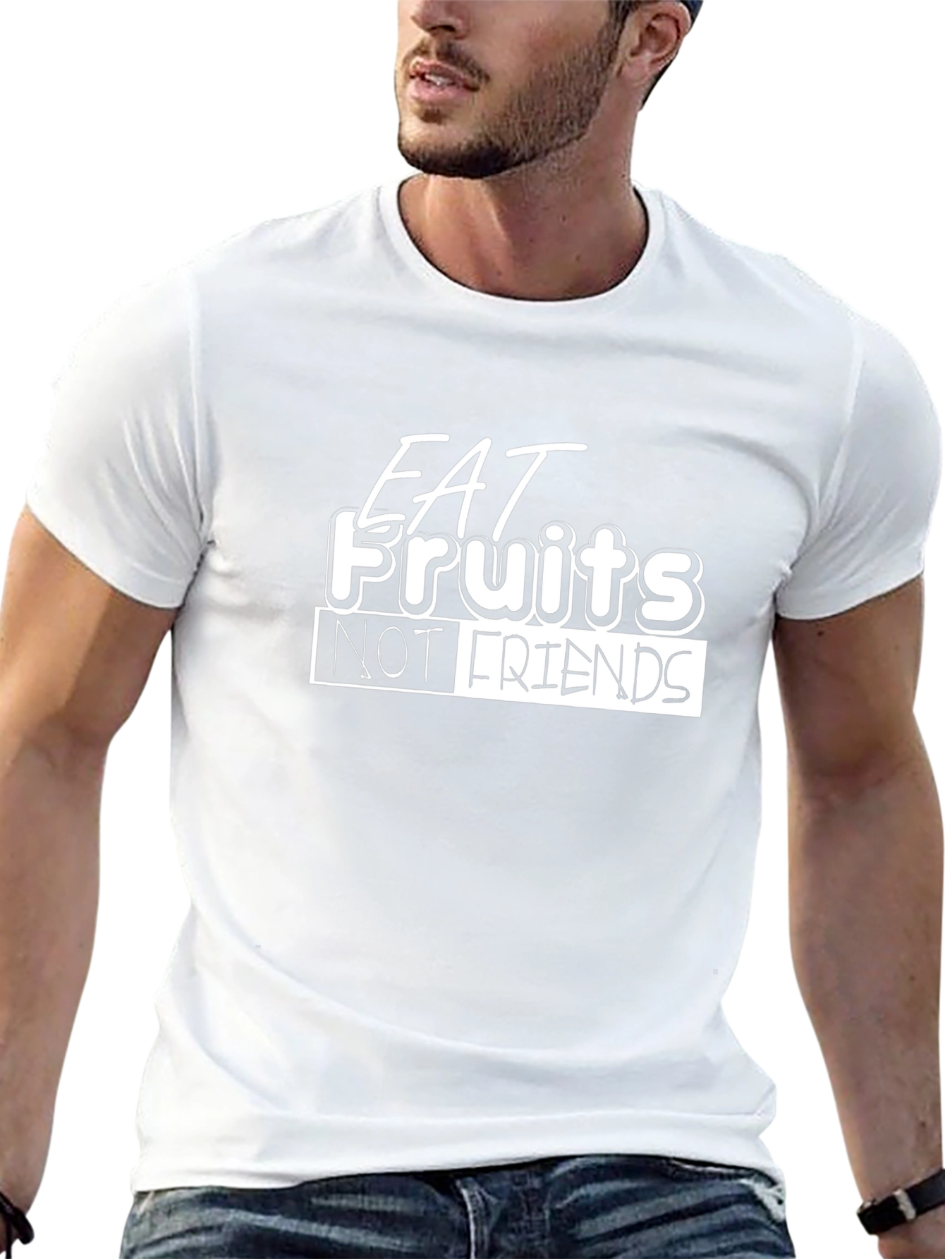 Eat Fruits Not Friends Black T-Shirt