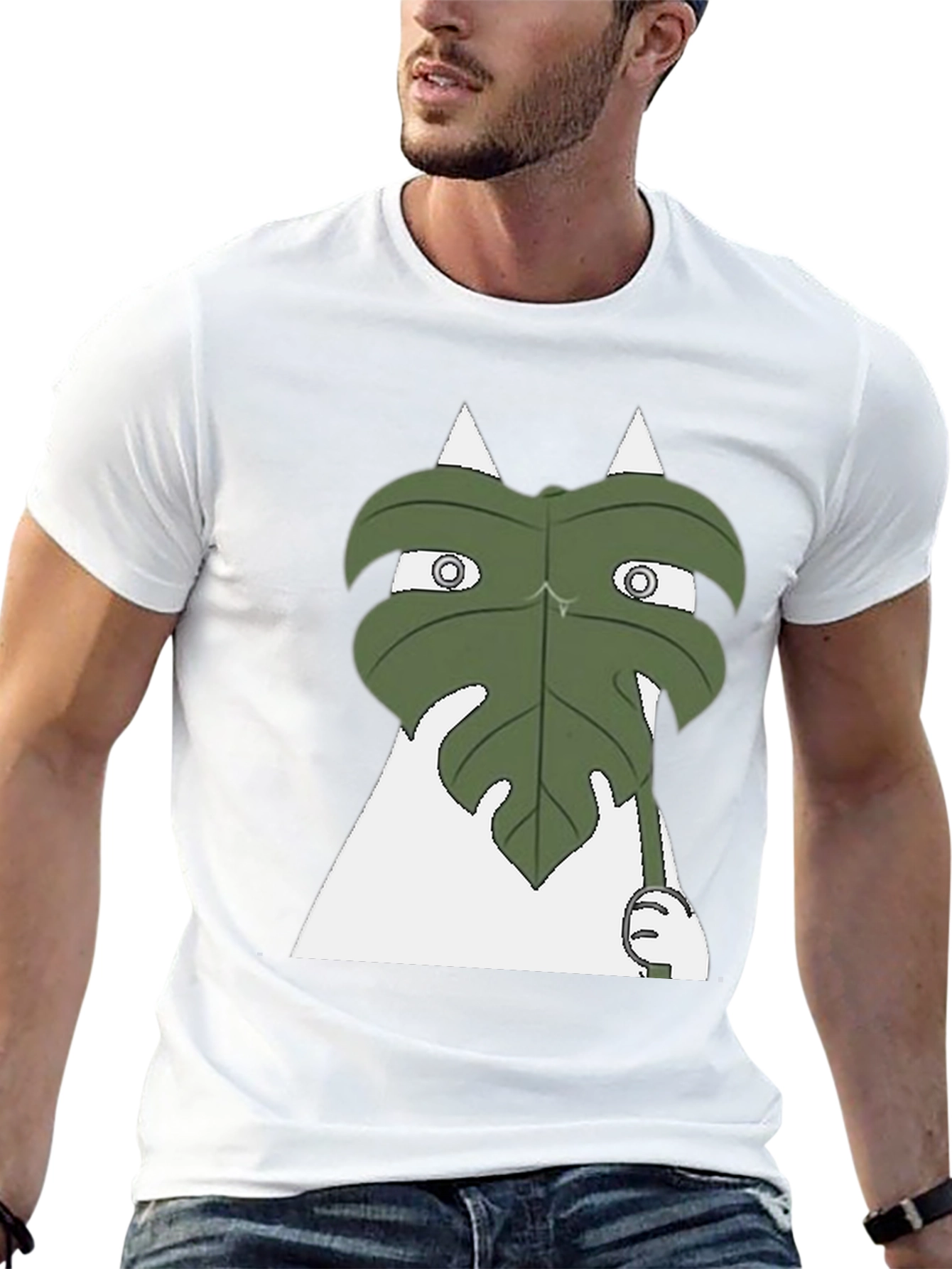 Funny Leaf Peeking T-Shirt