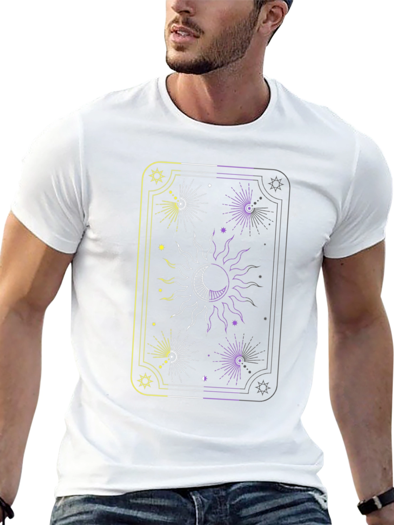 Celestial Sun and Moon Tarot Card Graphic Tee