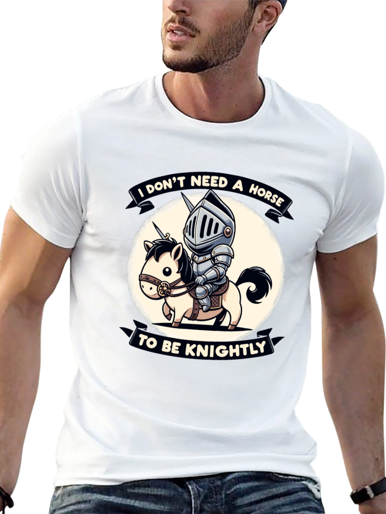 Funny Knight & Unicorn Graphic Tee