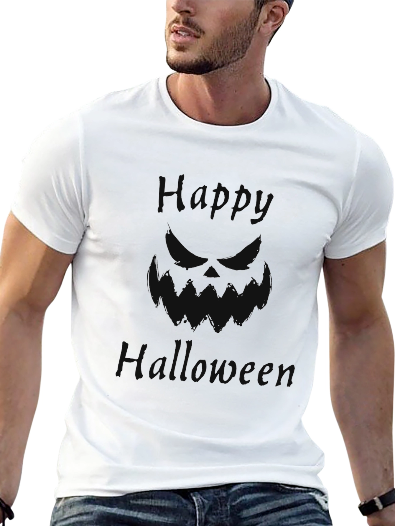 Happy Halloween Graphic Tee - Mens Black T-Shirt