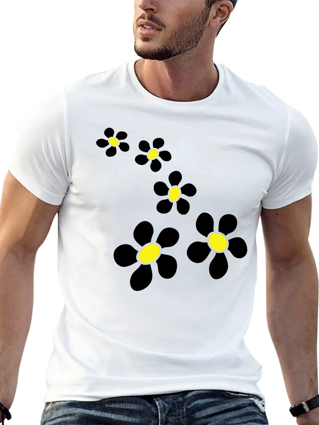 Black Daisy Chain Graphic Tee