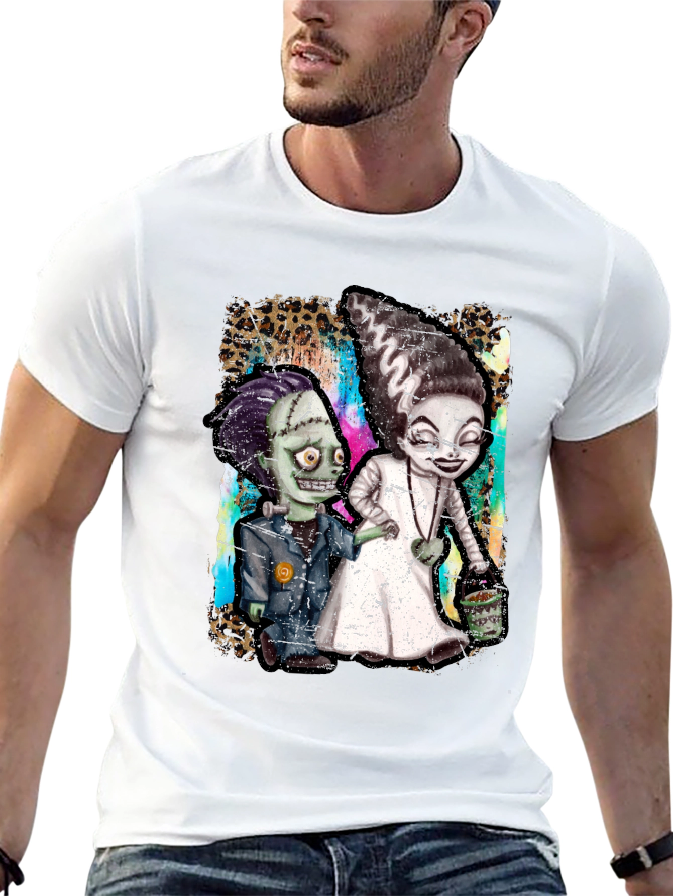 Monster Couple Graphic Tee - Halloween Style