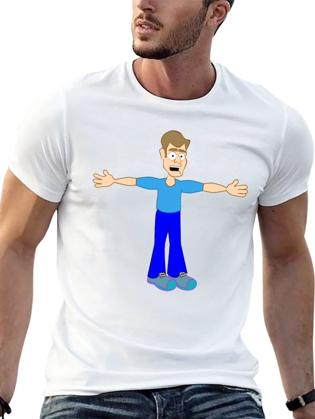 Cartoon Graphic Tee - Mens Black T-Shirt