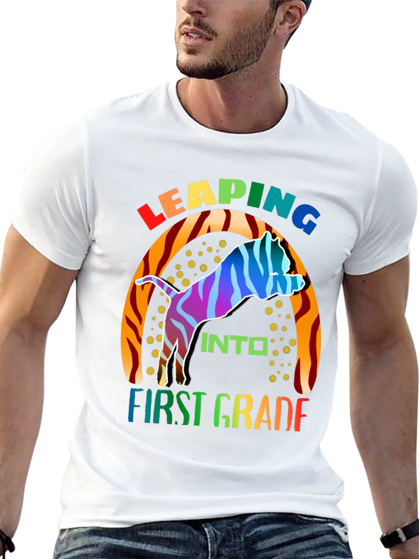 Leaping into First Grade Kids T-Shirt
