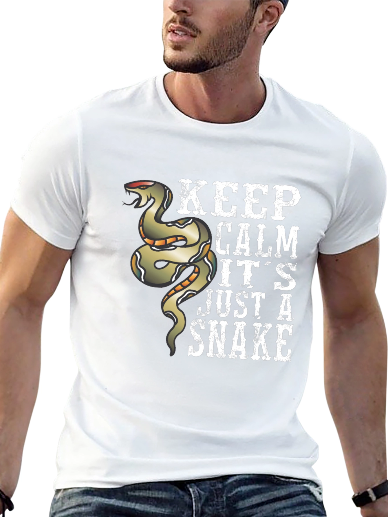 Keep Calm Snake Graphic T-Shirt