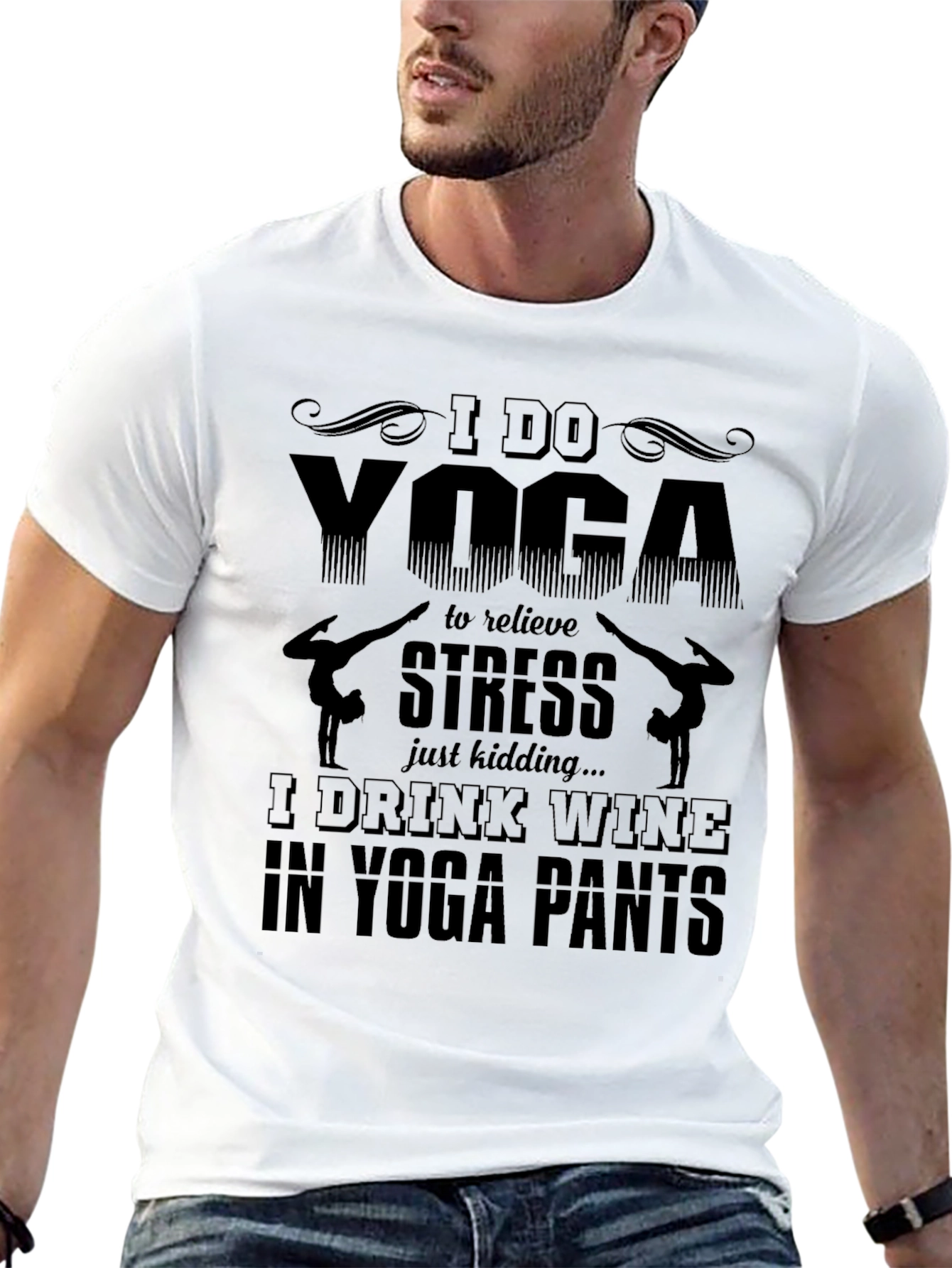 Yoga Wine Lover Graphic T-Shirt