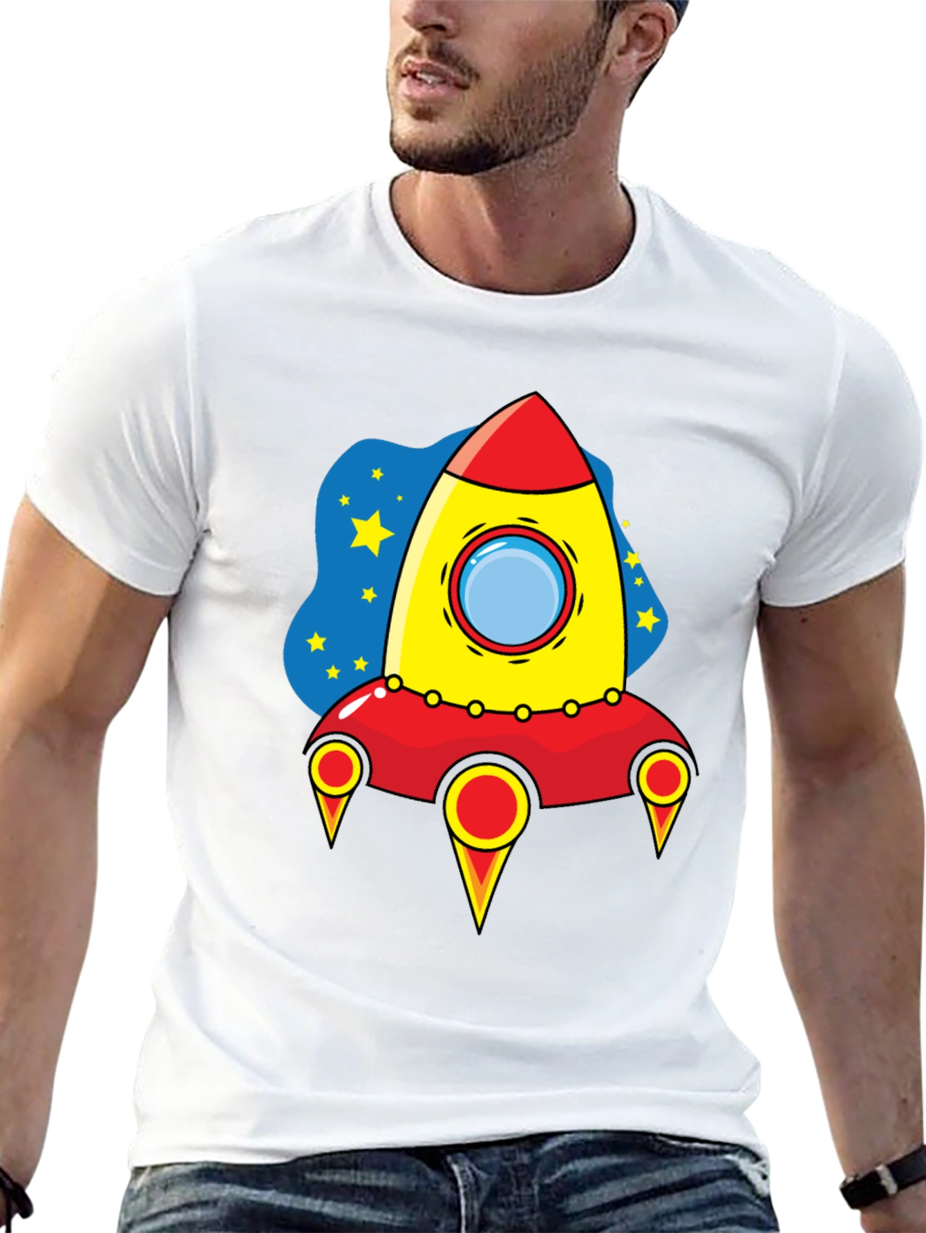 Rocket Ship Graphic T-Shirt - Space Adventure Tee